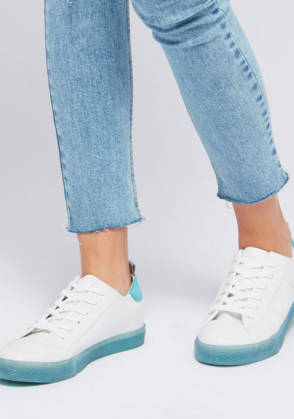 Low Ankle Sneakers with Lace-Up Closure-Women%27s Sneakers-image-1