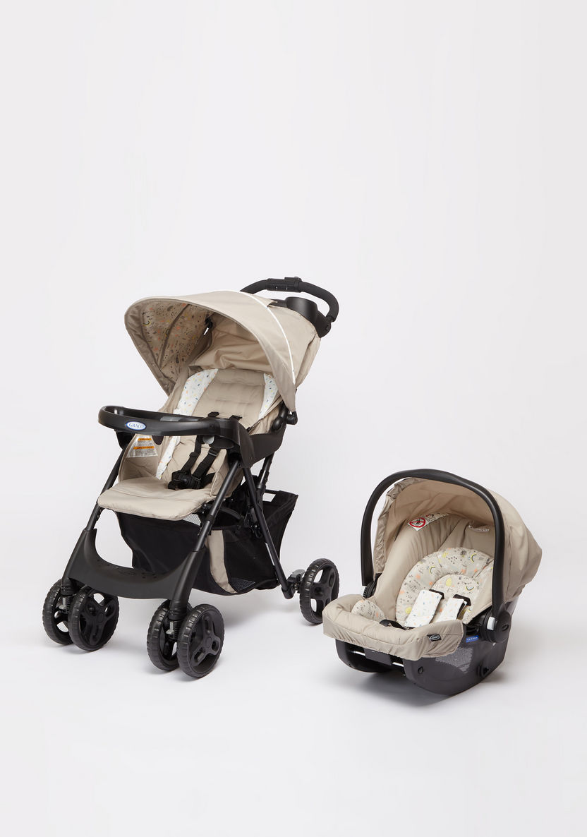 Graco Comfy Cruiser Click Connect Beige Stroller with Car Seat Travel System (Upto 3 years)-Modular Travel Systems-image-0