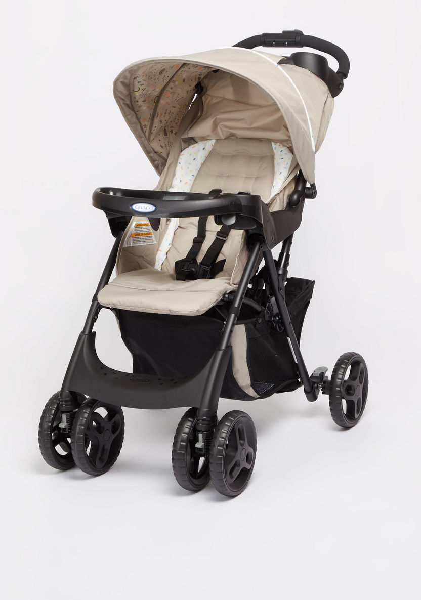 Graco Comfy Cruiser Click Connect Beige Stroller with Car Seat Travel System (Upto 3 years)-Modular Travel Systems-image-1