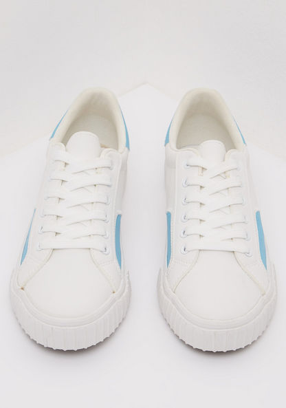 Textured Low Ankle Lace-Up Sneakers