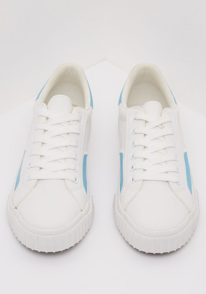 Textured Low Ankle Lace-Up Sneakers-Women%27s Sneakers-image-2