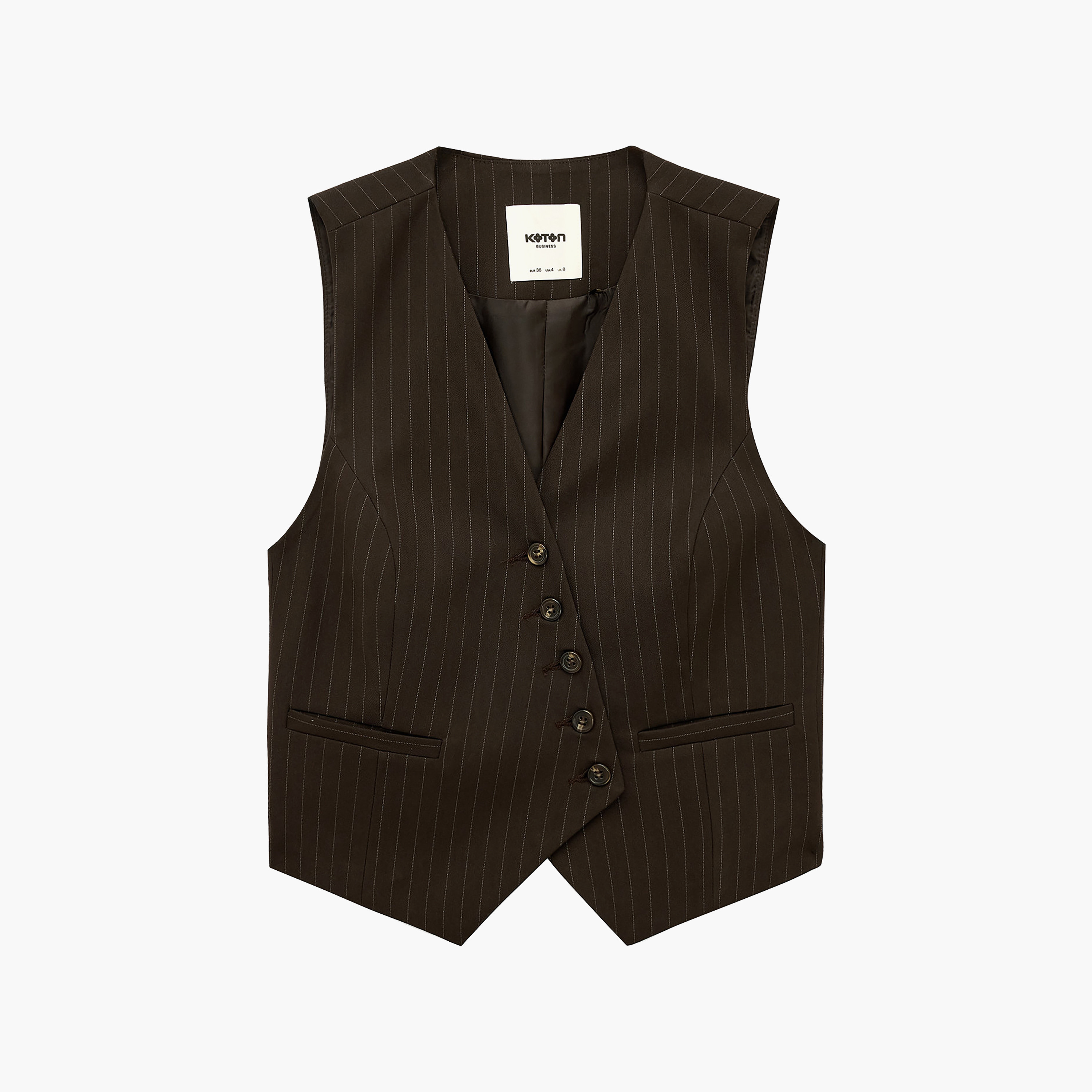صديري (فيست) حريمي مخطط من كوتون-women-winterwear-coatsandjackets-waistcoats-image-4