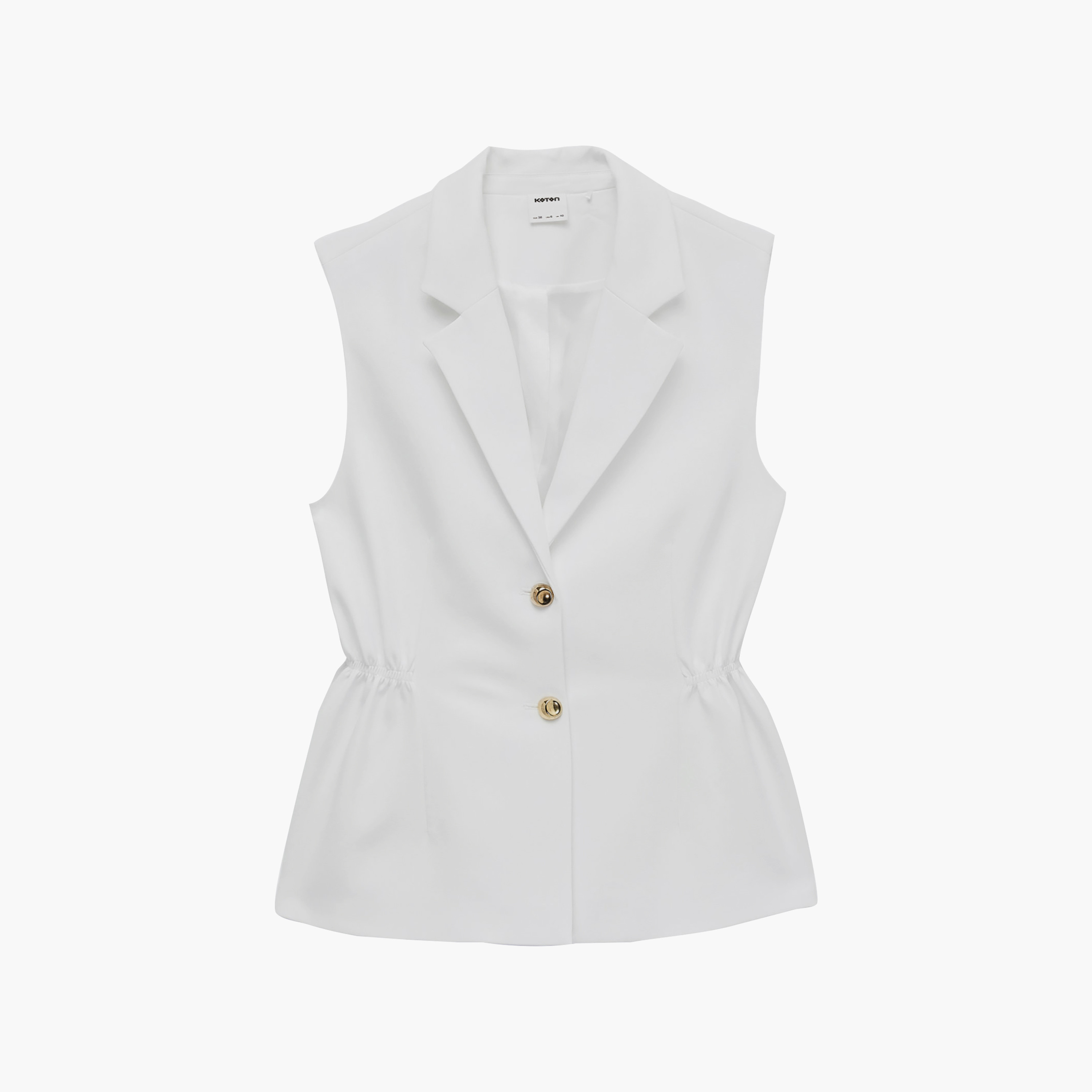 صديري (فيست) بيبلوم حريمي بياقة مطوية باللون الأبيض من كوتون-women-winterwear-coatsandjackets-waistcoats-image-4