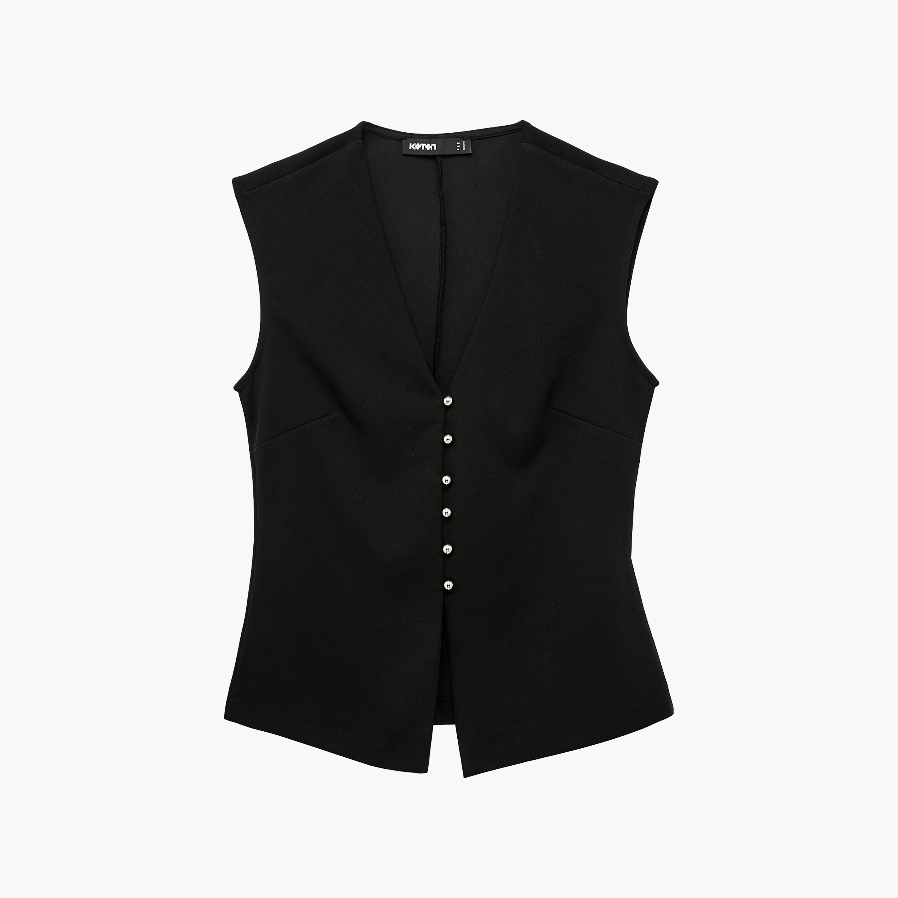 جيليه نسائي بلون أسود من كوتون-women-winterwear-coatsandjackets-waistcoats-image-4