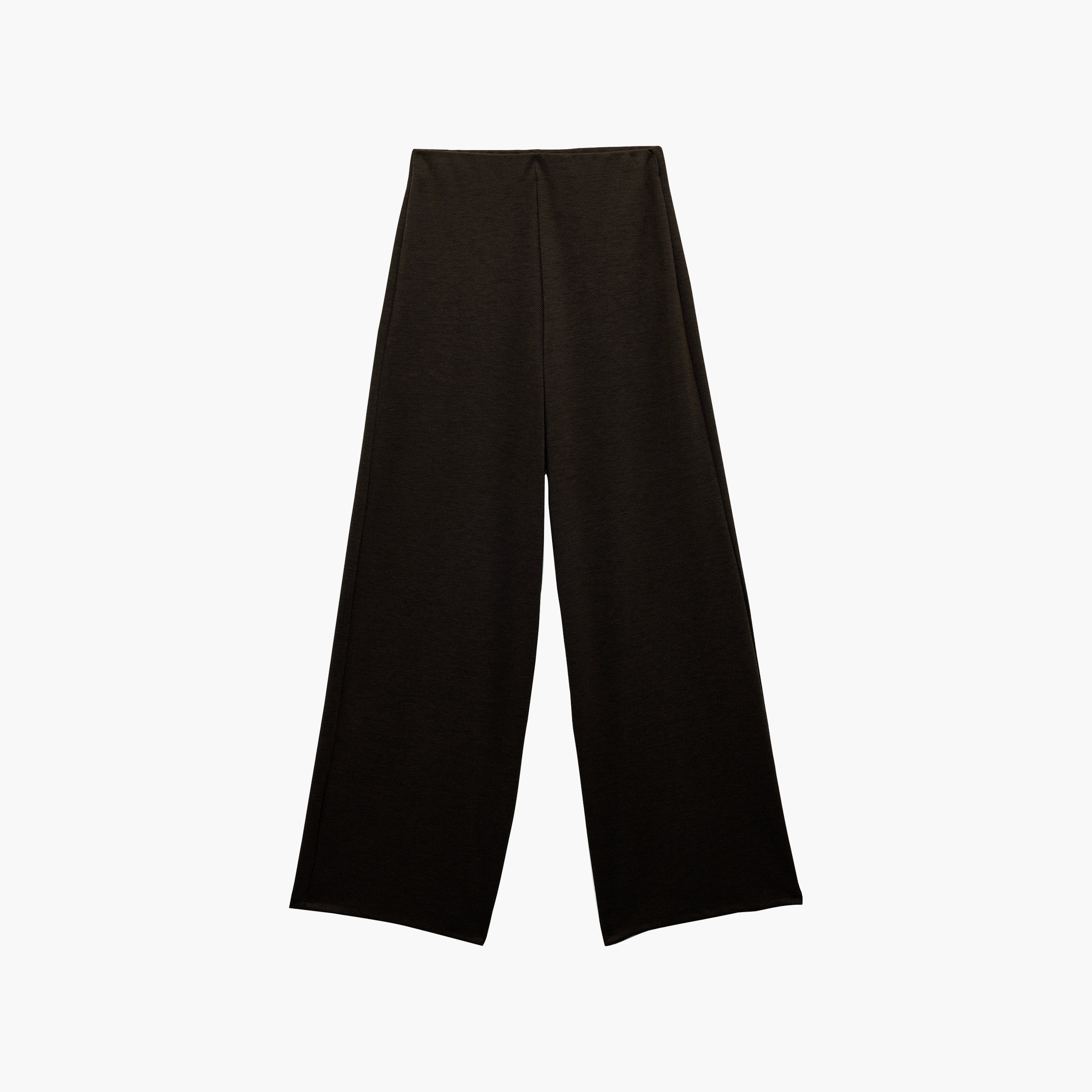 بنطال حريمي بقصة أرجل واسعة باللون البني الداكن من كوتون-women-clothing-trousers-image-4