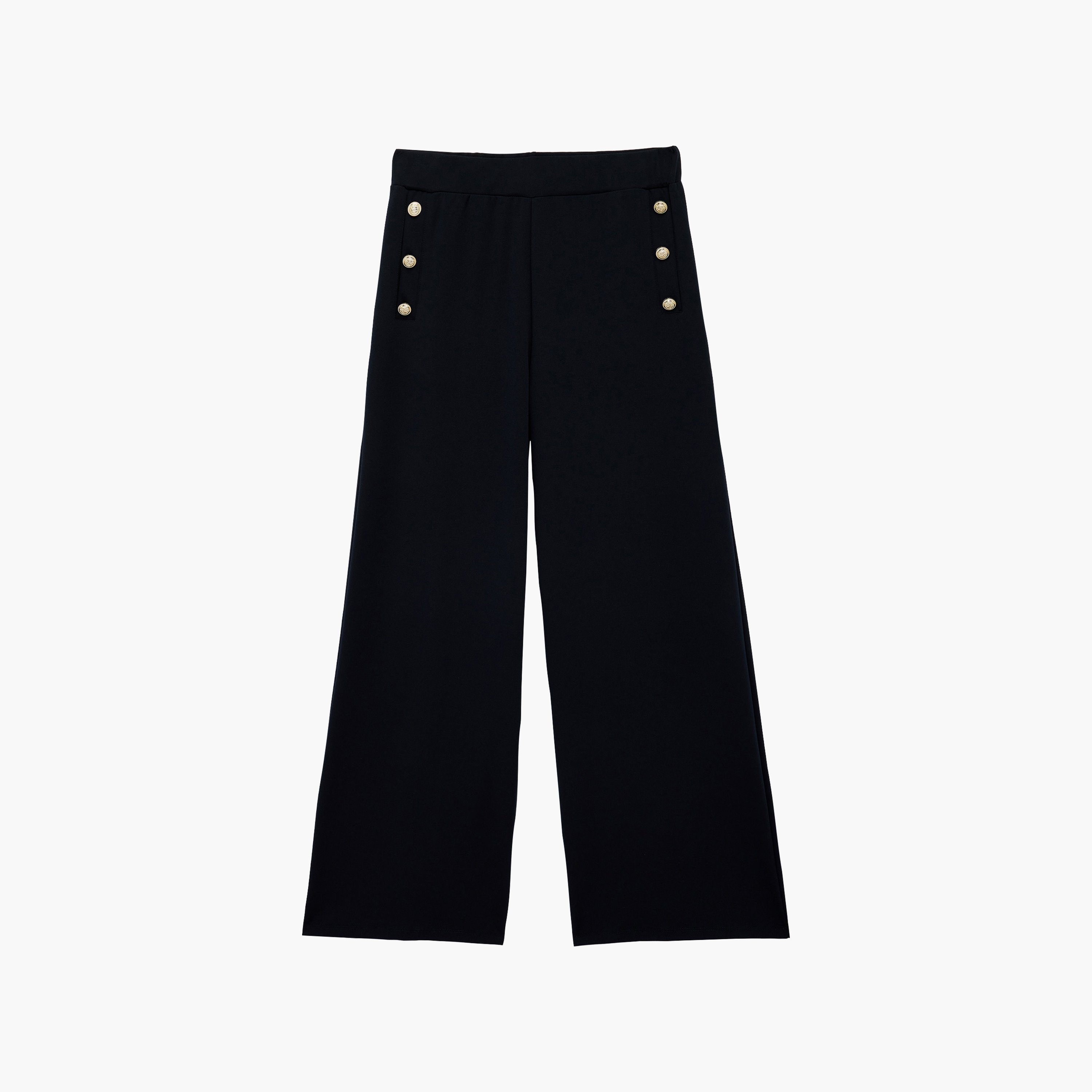 KOTON Navy Blue Wide Leg Women's Trousers-women-clothing-trousers-image-4