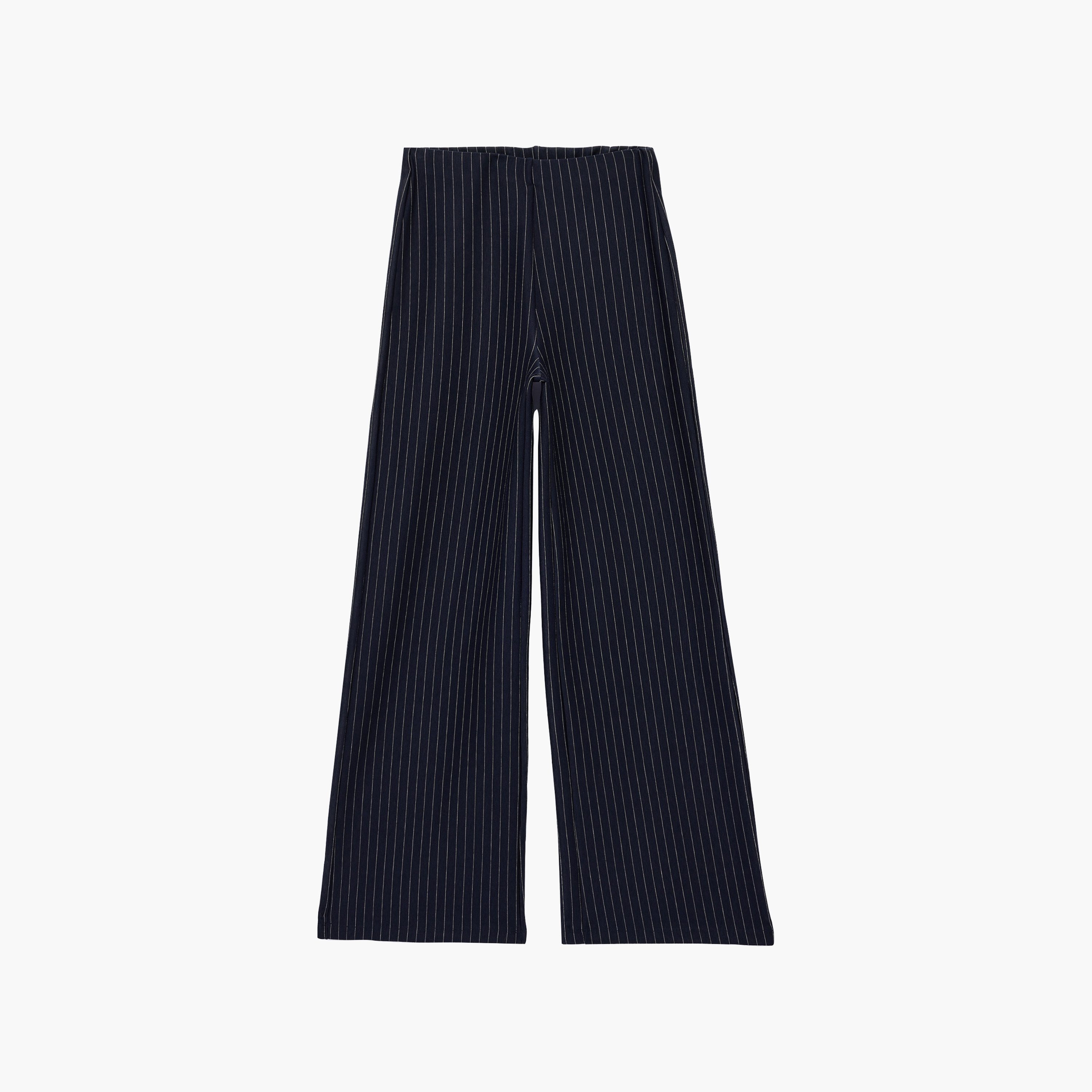 KOTON Navy Blue Striped Wide Leg Women's Trousers-women-clothing-trousers-image-4