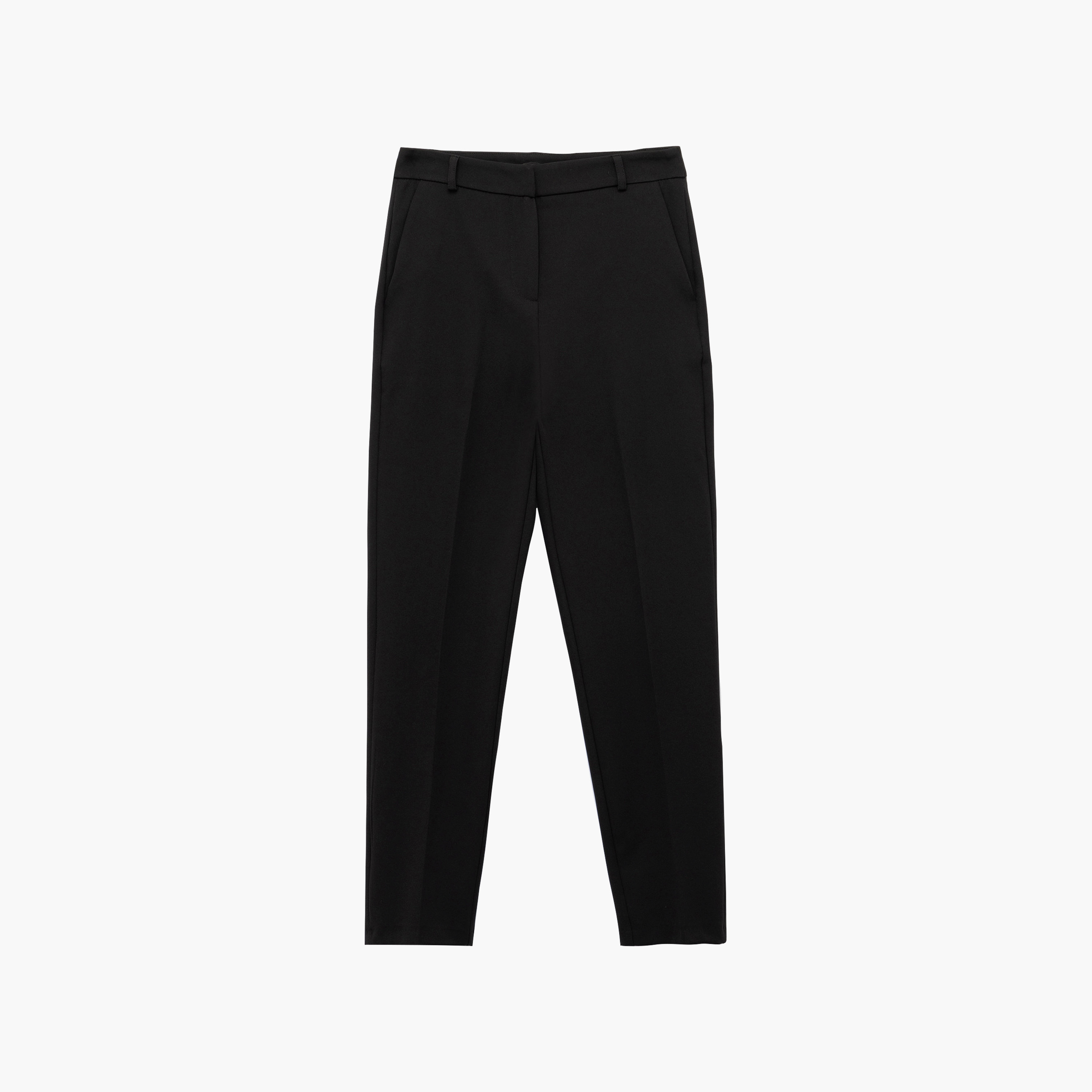 بنطال حريمي بقصة ضيقة تتضيق للأسفل (تاپرد) باللون الأسود من كوتون-women-clothing-trousers-image-4
