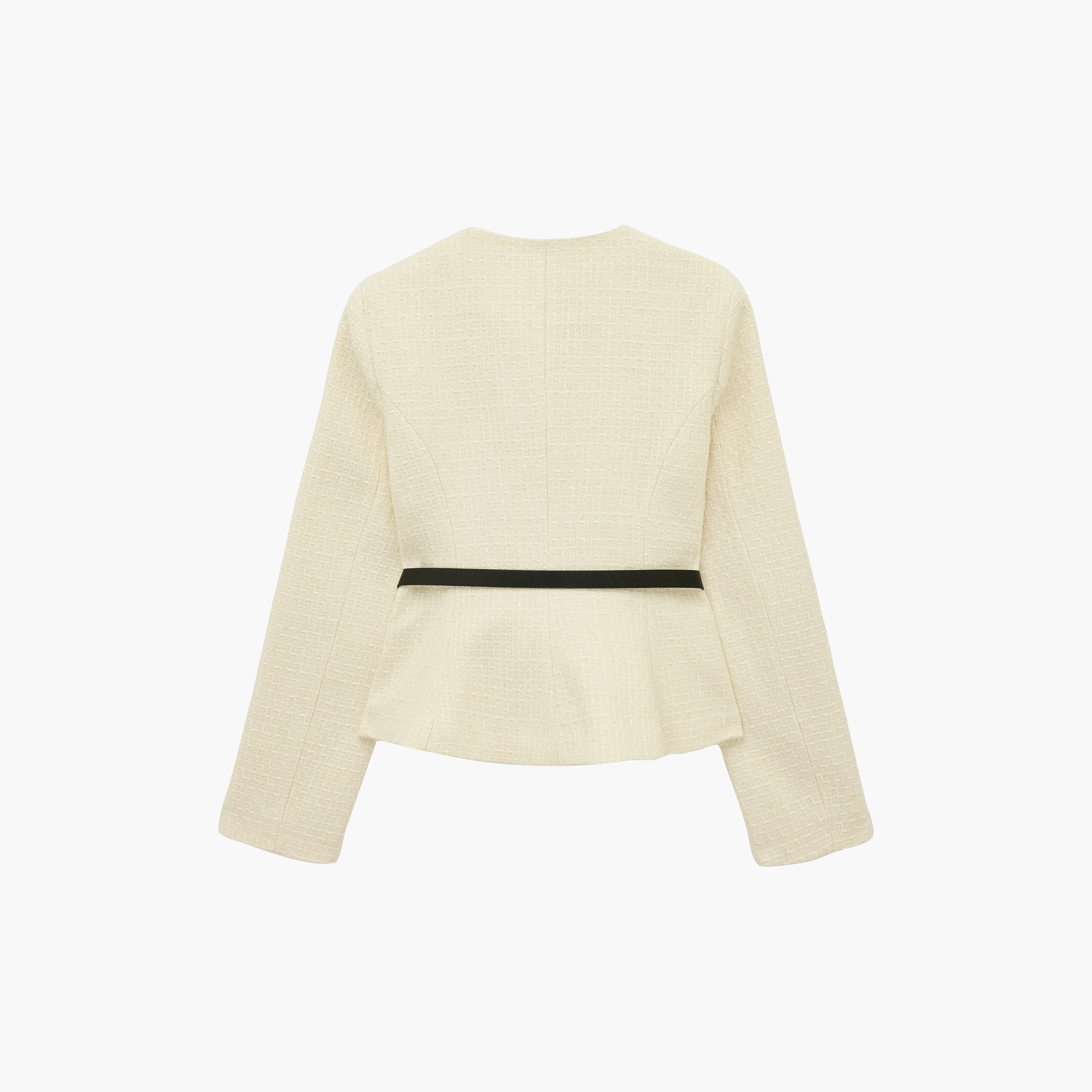 جاكيت حريمي بنسيج بارز الملمس باللون الكريمه من كوتون-women-winterwear-coatsandjackets-jackets-image-2