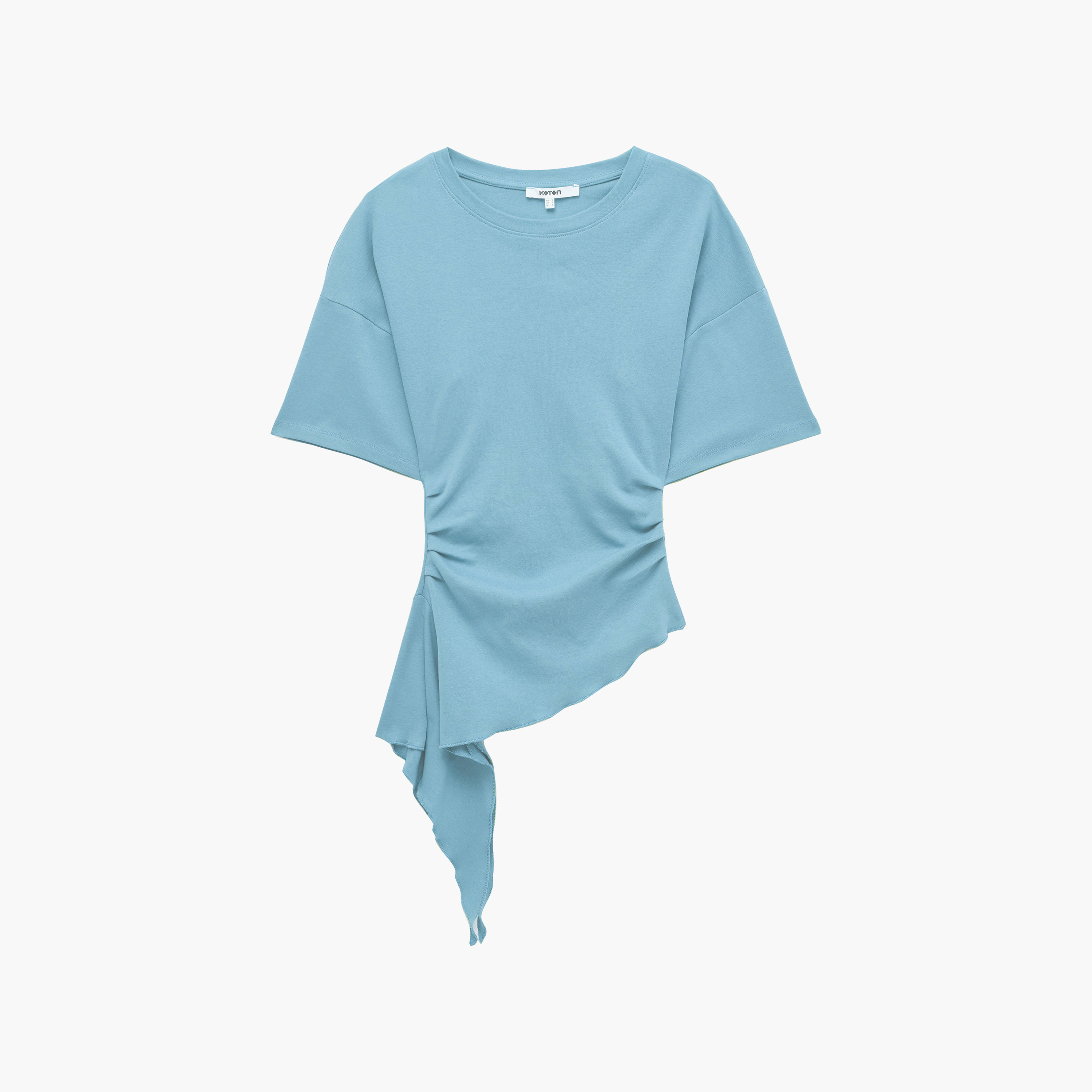 توب غير متناظر حريمي بكشكشة وأكتاف منسدلة من كوتون-women-clothing-shirtsandblouses-blouses-image-1