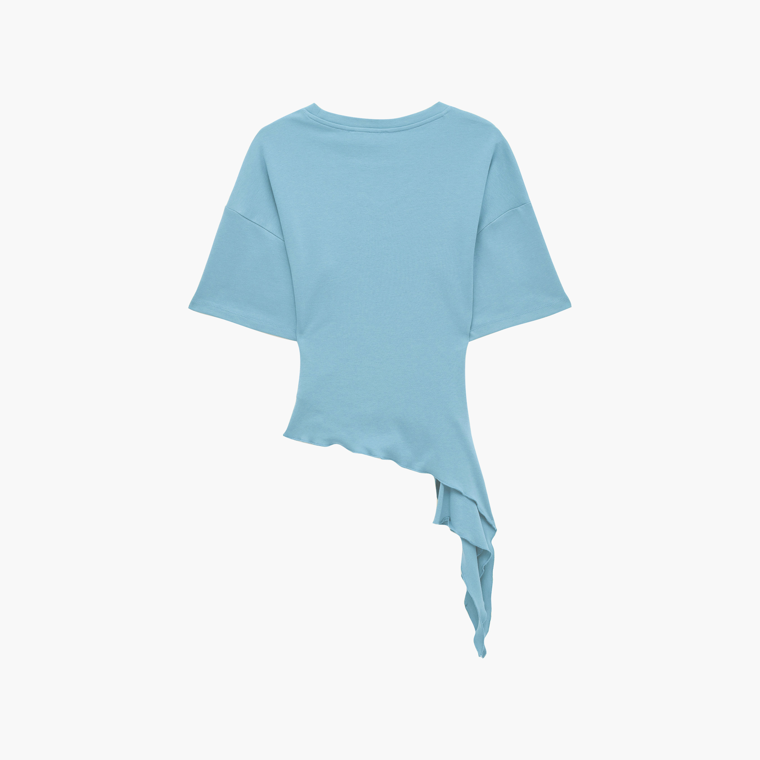 توب غير متناظر حريمي بكشكشة وأكتاف منسدلة من كوتون-women-clothing-shirtsandblouses-blouses-image-2