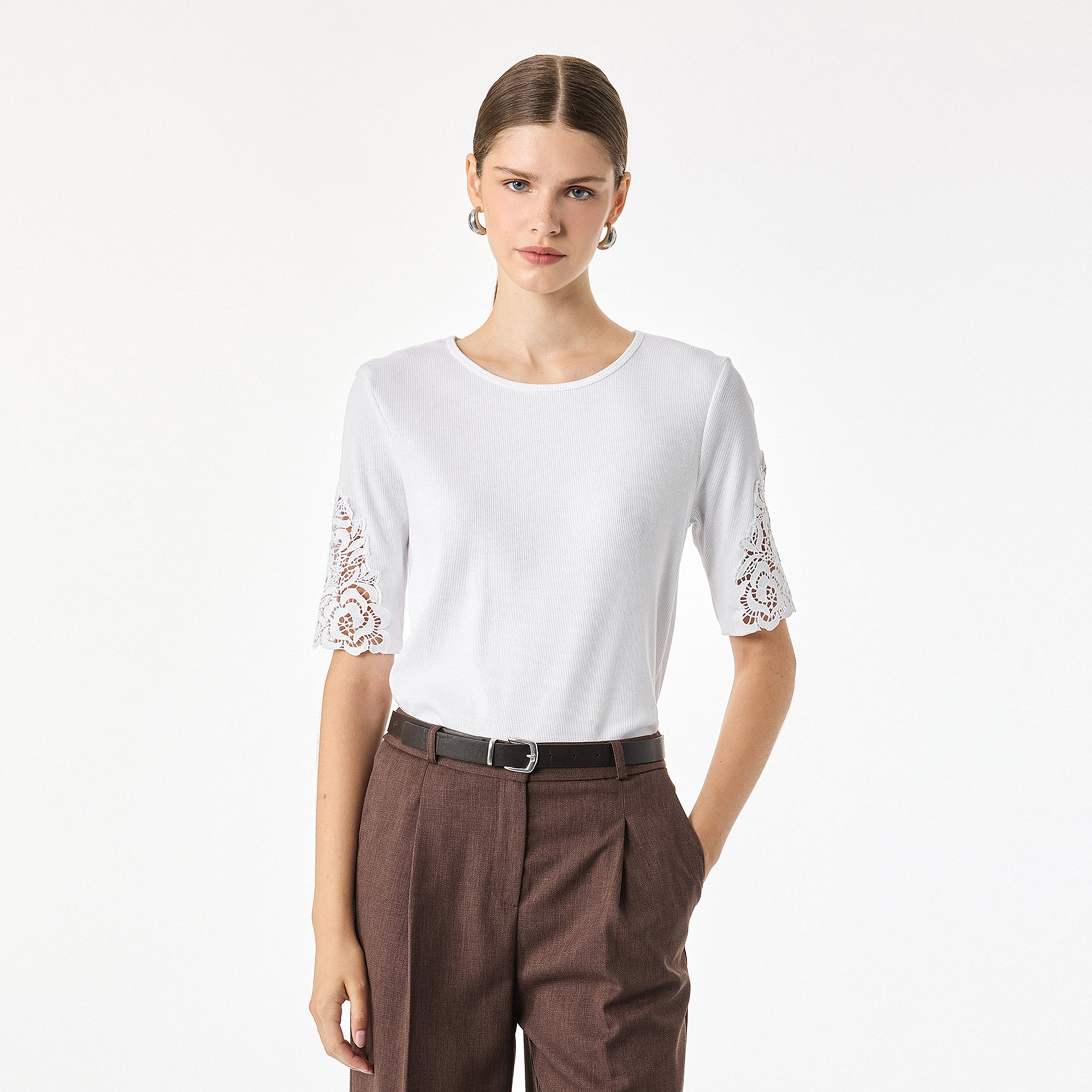 KOTON Lace Trim Women's Top-women-clothing-shirtsandblouses-blouses-image-1