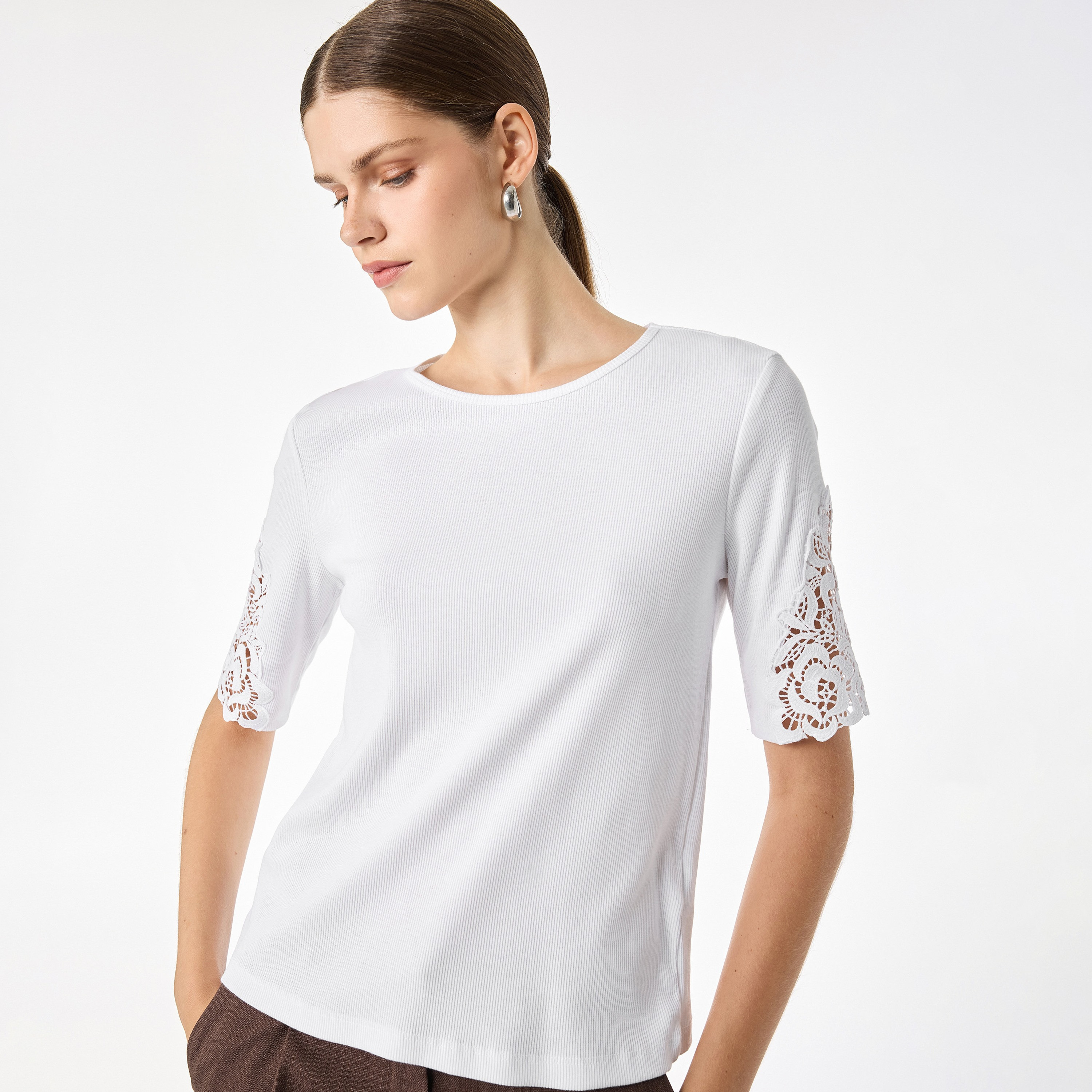 KOTON Lace Trim Women's Top-women-clothing-shirtsandblouses-blouses-image-4