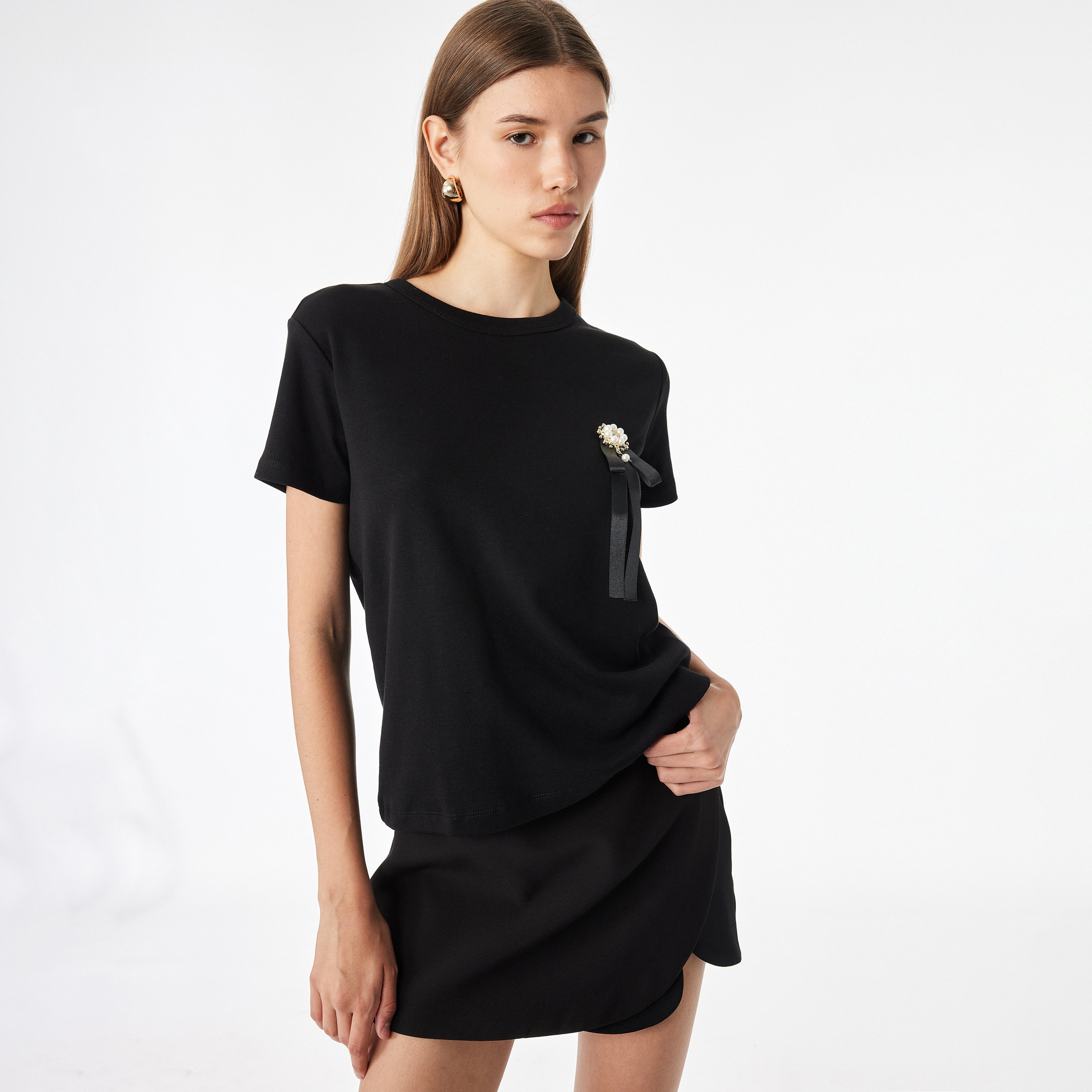 KOTON Black Women's T-Shirt-women-clothing-tshirts-image-1