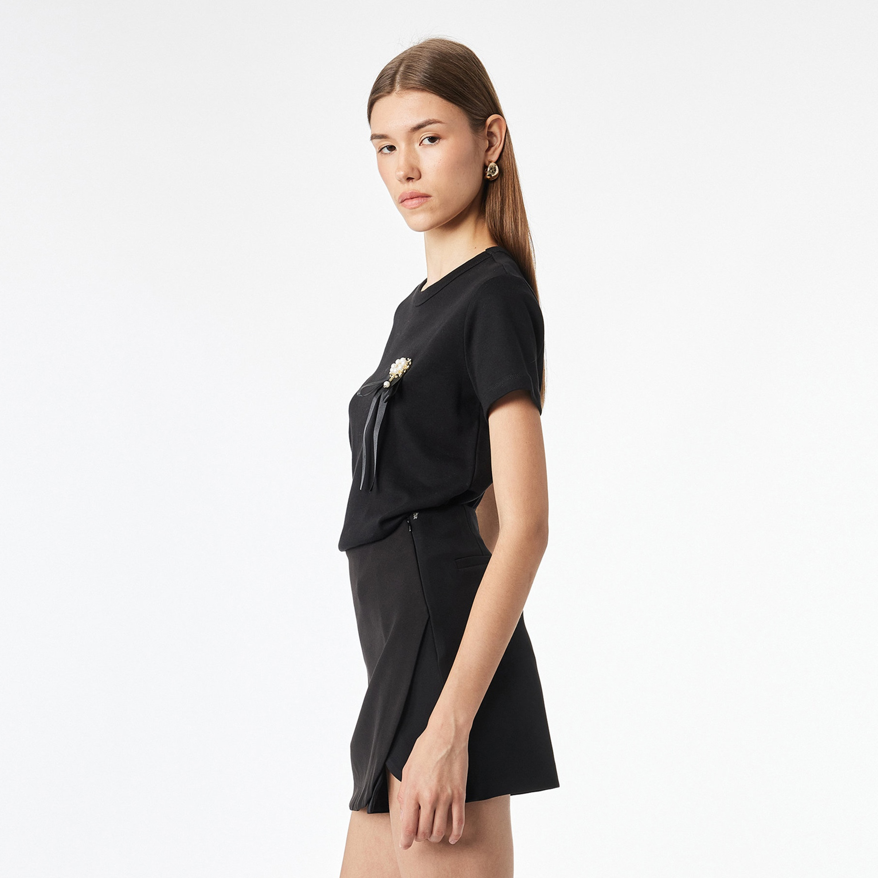 KOTON Black Women's T-Shirt-women-clothing-tshirts-image-3
