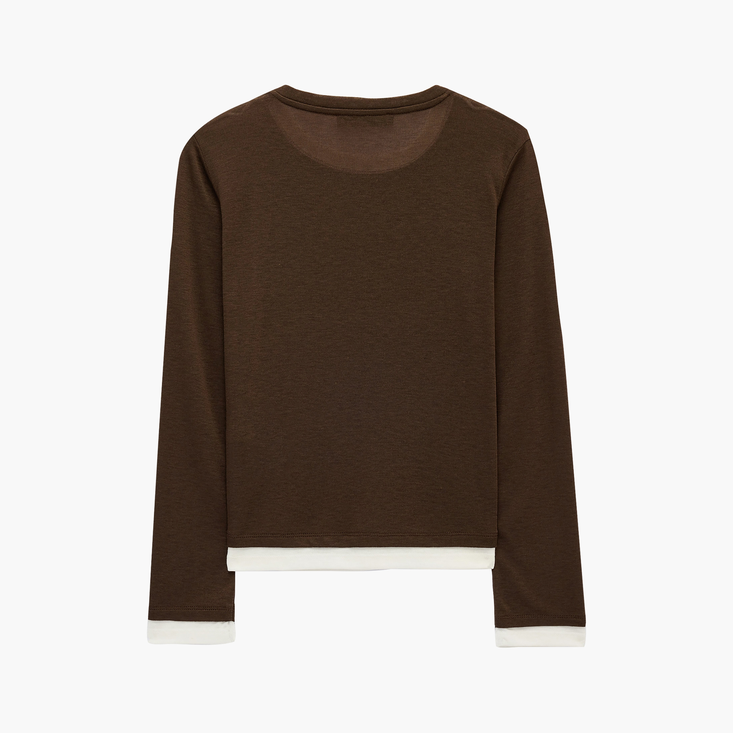 تيشيرت حريمي بشرائط تحديد مباينة من كوتون-women-clothing-tshirts-image-2