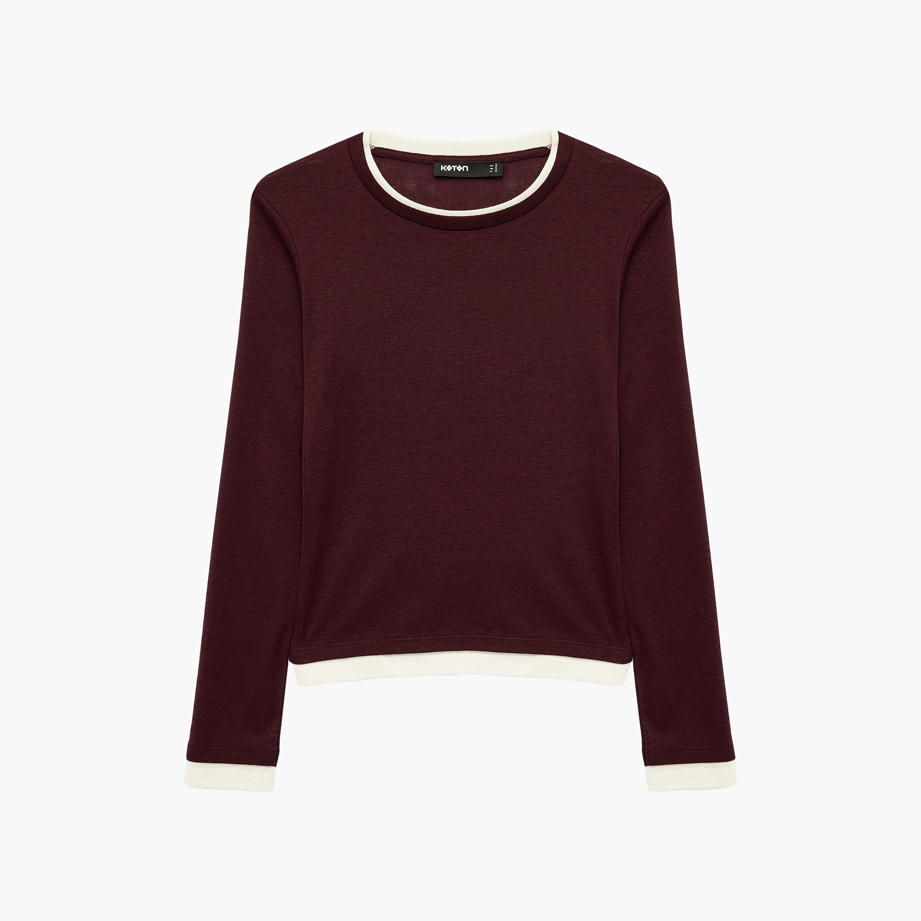 تيشيرت حريمي بشرائط تحديد مباينة من كوتون-women-clothing-tshirts-image-8