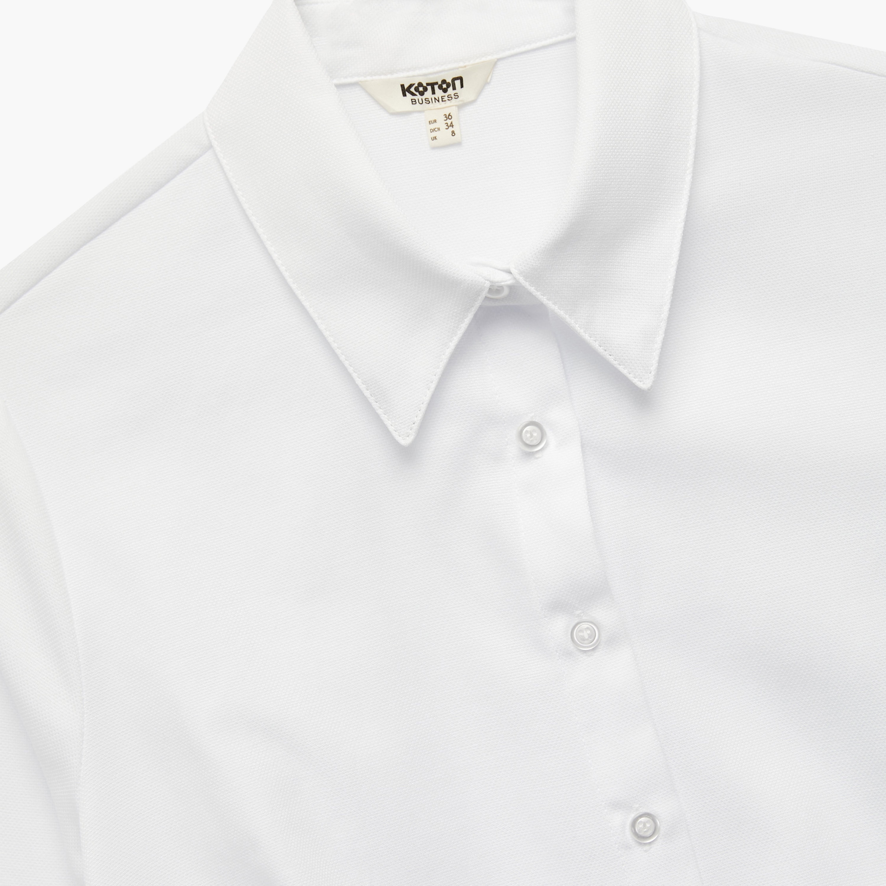 KOTON White Pointed Collared Women's Shirt-women-clothing-shirtsandblouses-shirts-image-3