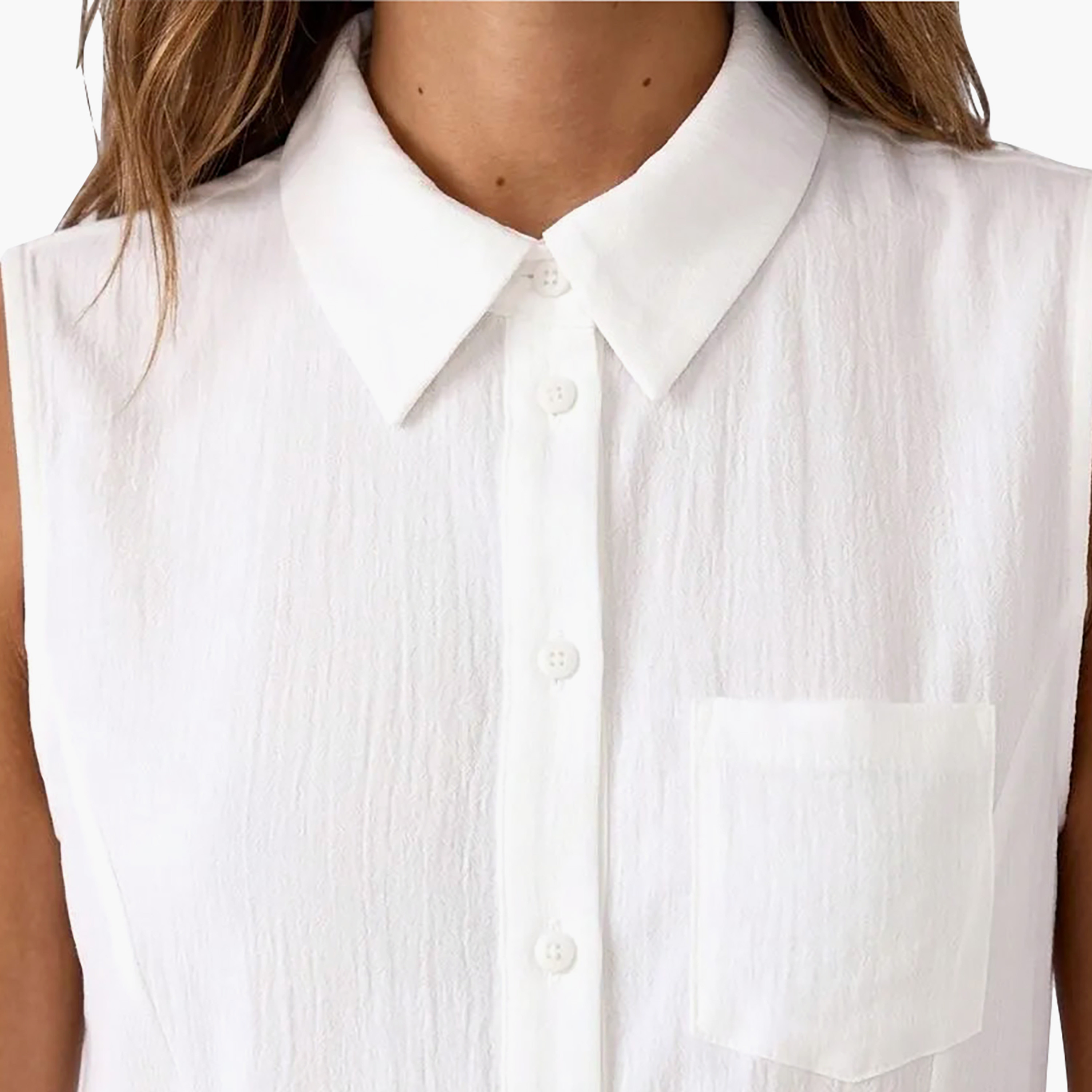 توب بيبلوم حريمي بياقة ونسيج بارز الملمس باللون الأبيض من كوتون-women-clothing-shirtsandblouses-blouses-image-4
