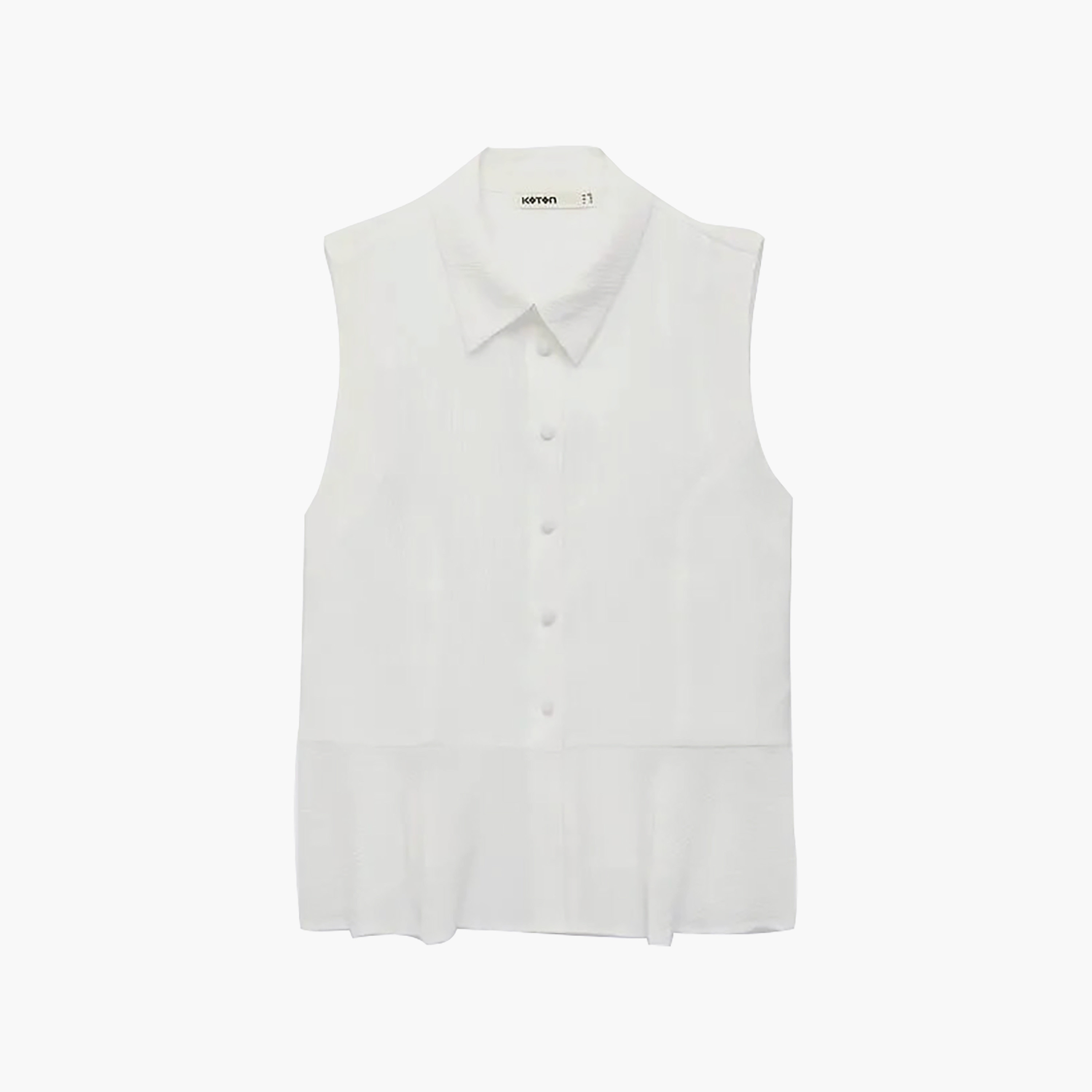 توب بيبلوم حريمي بياقة ونسيج بارز الملمس باللون الأبيض من كوتون-women-clothing-shirtsandblouses-blouses-image-6
