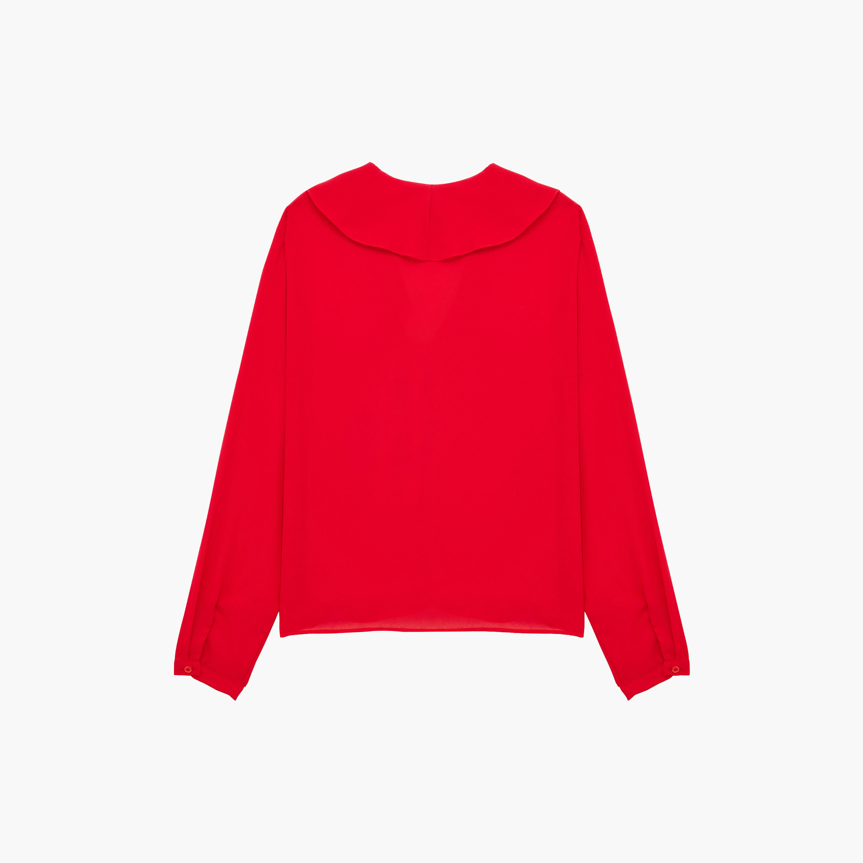 توب حريمي بكشكشة باللون الأحمر من كوتون-women-clothing-shirtsandblouses-blouses-image-2