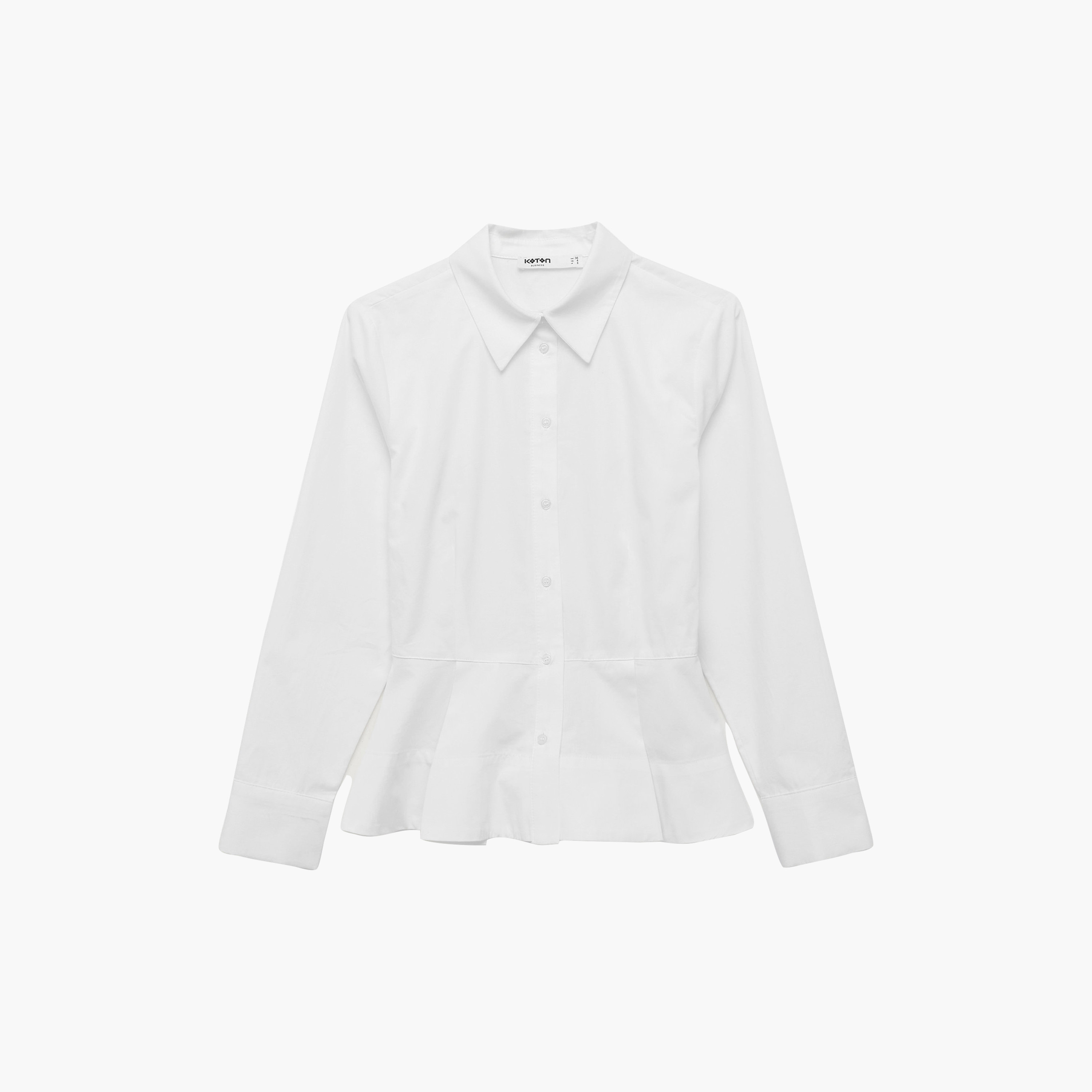قميص بيبلوم حريمي بياقة باللون الأبيض من كوتون-women-clothing-shirtsandblouses-shirts-image-1