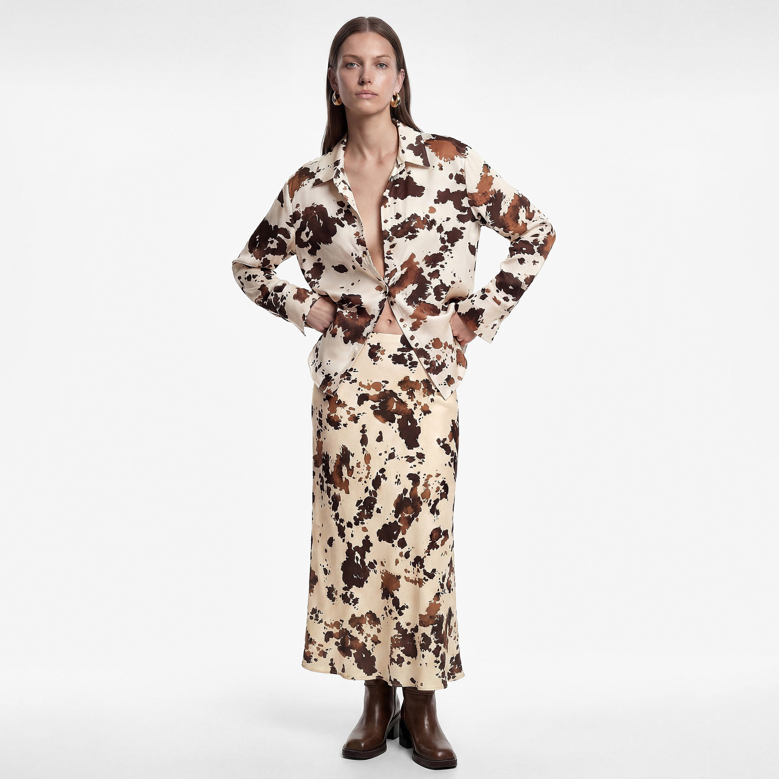 KOTON Multicolor Abstract Print High-Rise A-Line Women's Skirt-women-clothing-skirts-image-2