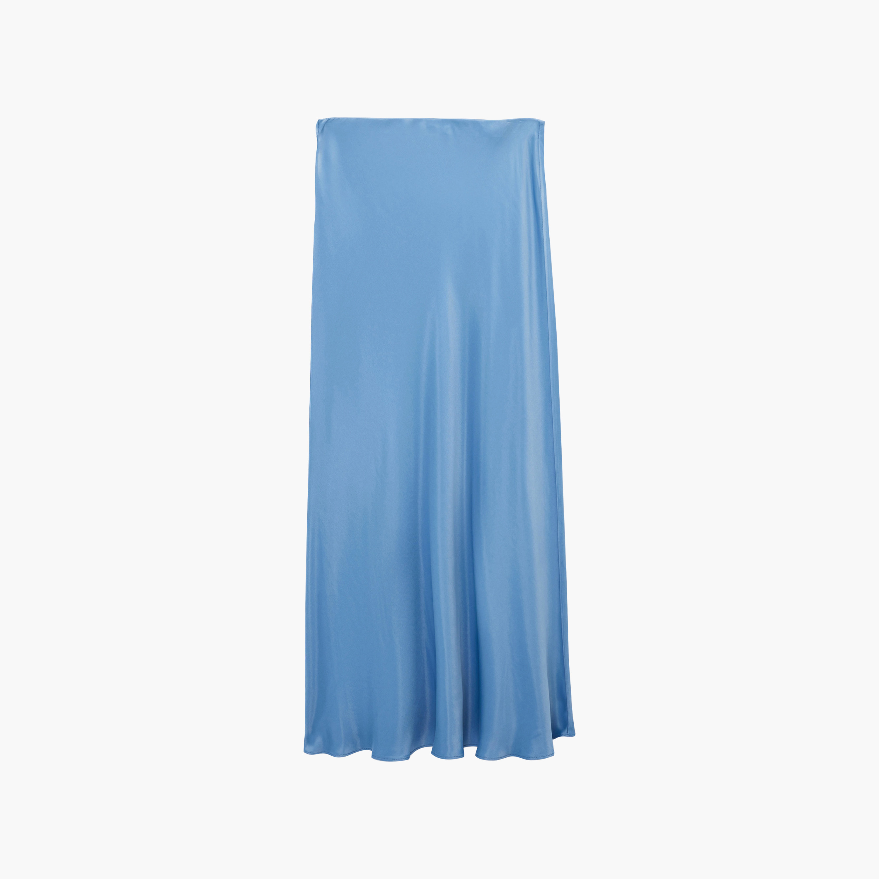 KOTON Blue Satin High-Rise Flared Women's Skirt-women-clothing-skirts-image-1