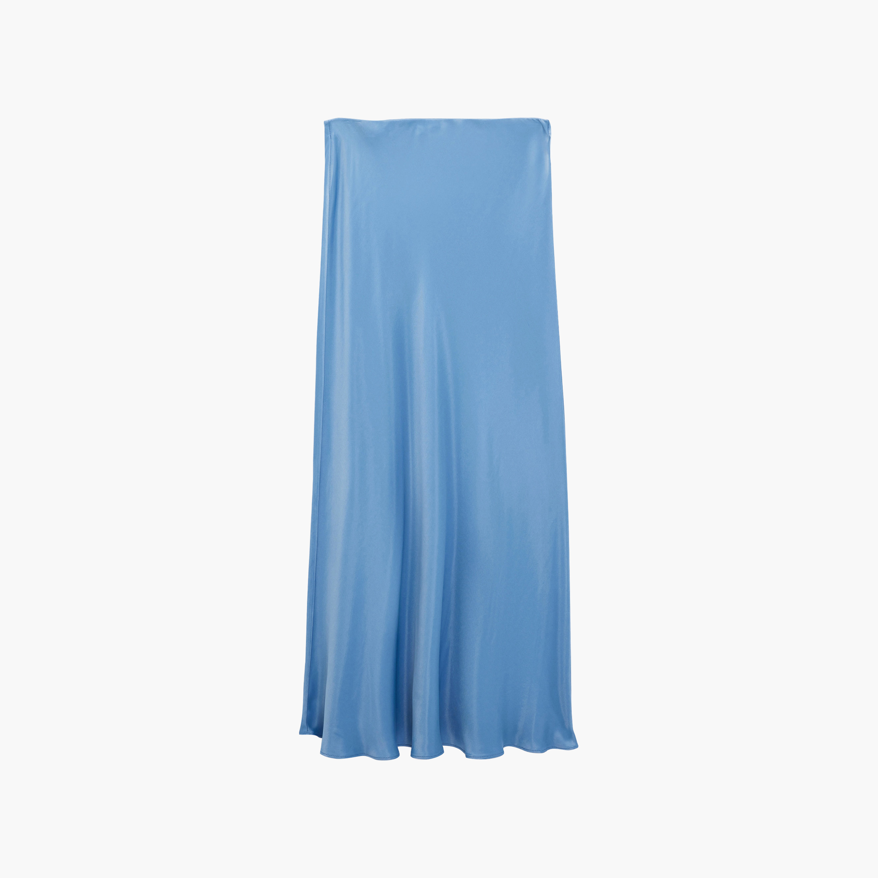 KOTON Blue Satin High-Rise Flared Women's Skirt-women-clothing-skirts-image-2
