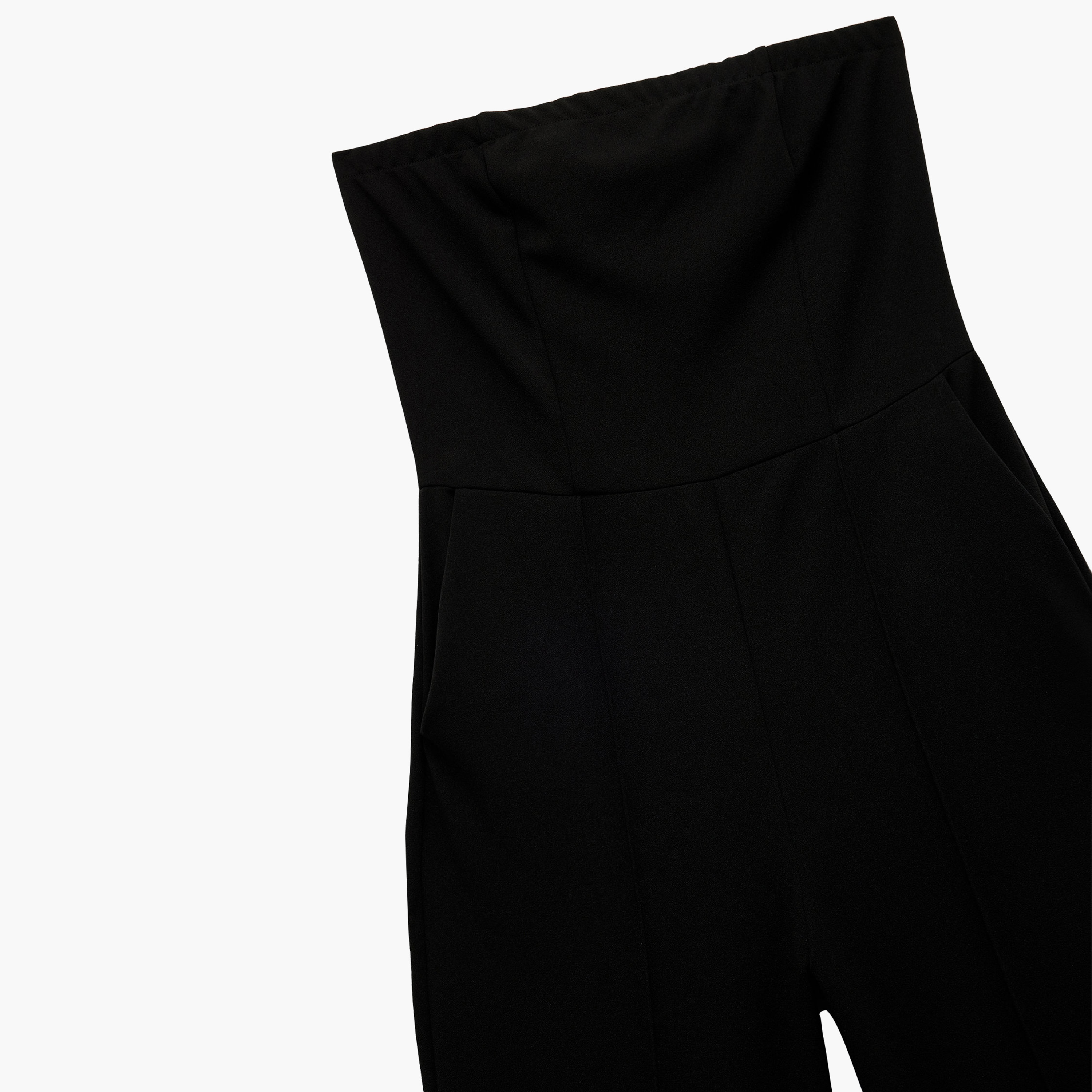 جمبسوت كب (بدون حمالات) حريمي باللون الأسود من كوتون-women-clothing-jumpsuits-image-3