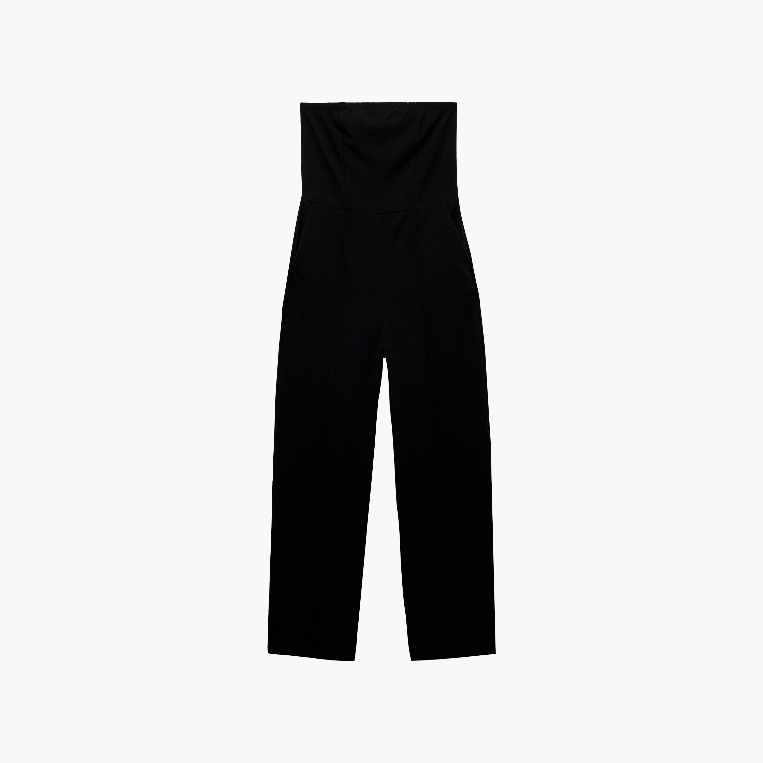 جمبسوت كب (بدون حمالات) حريمي باللون الأسود من كوتون-women-clothing-jumpsuits-image-4