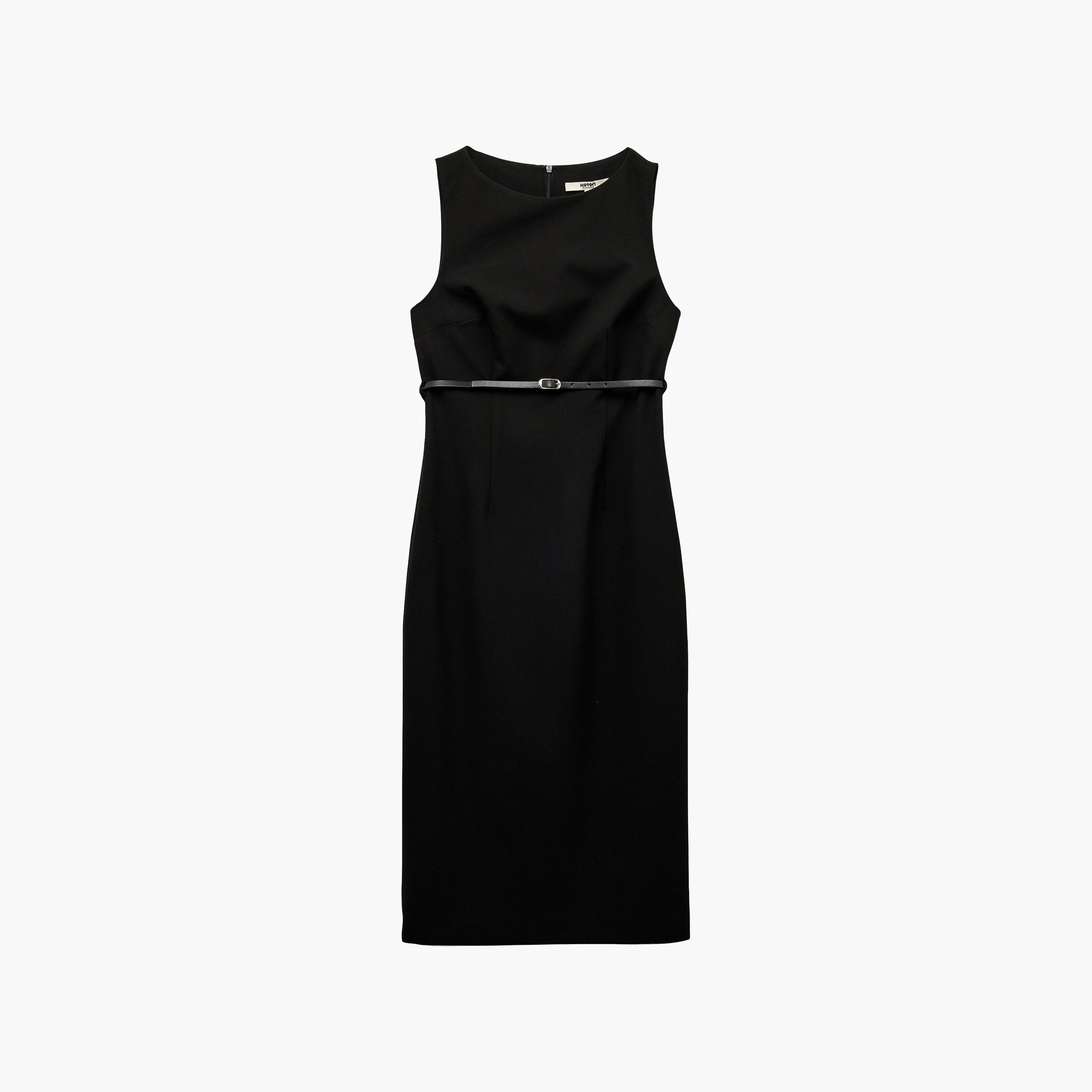 فستان ميدي حريمي ضيق (شيث) باللون الأسود من كوتون-women-clothing-dresses-image-4