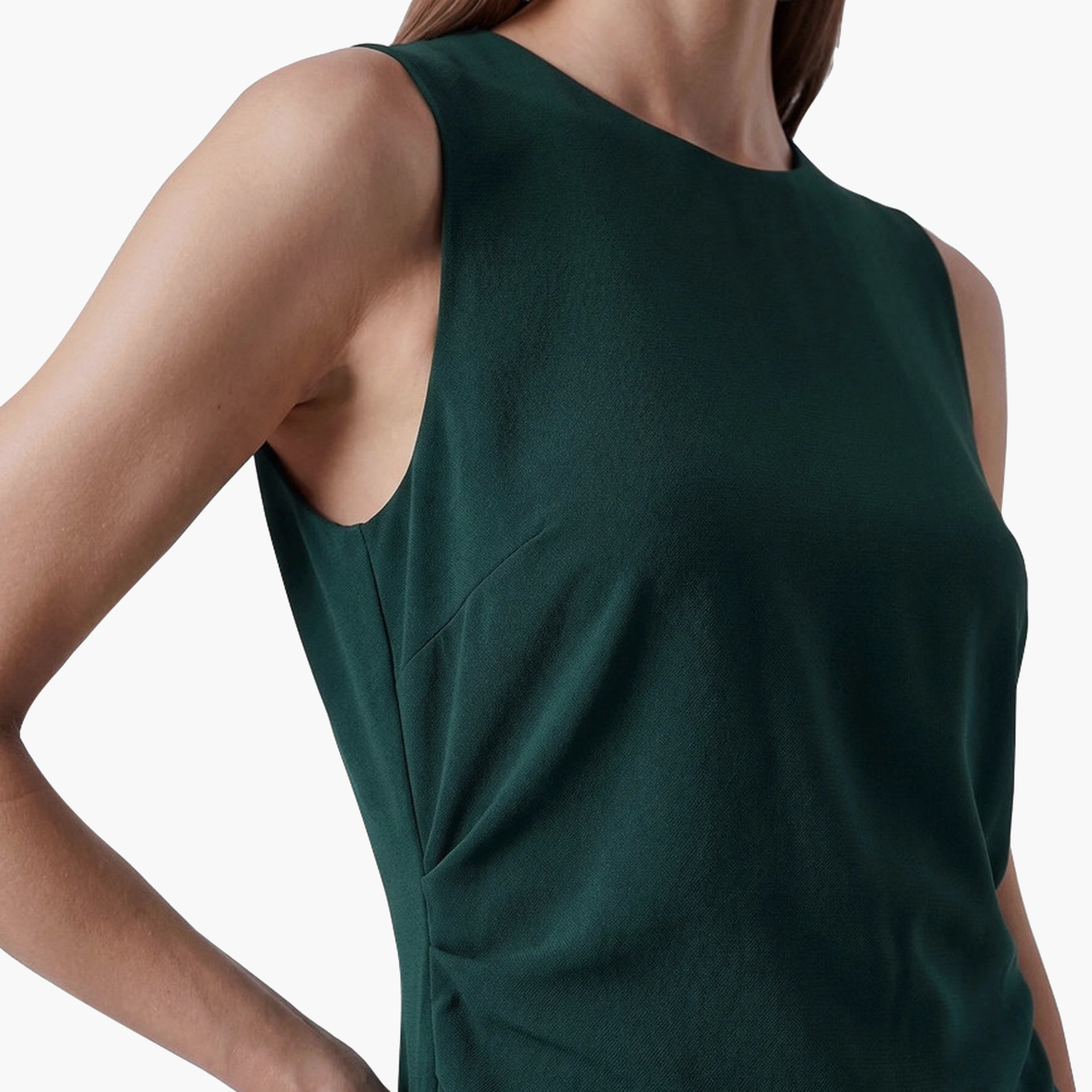 فستان ميدي حريمي بقصة مستقيمة (كولوم) باللون الأخضر من كوتون-women-clothing-dresses-image-4