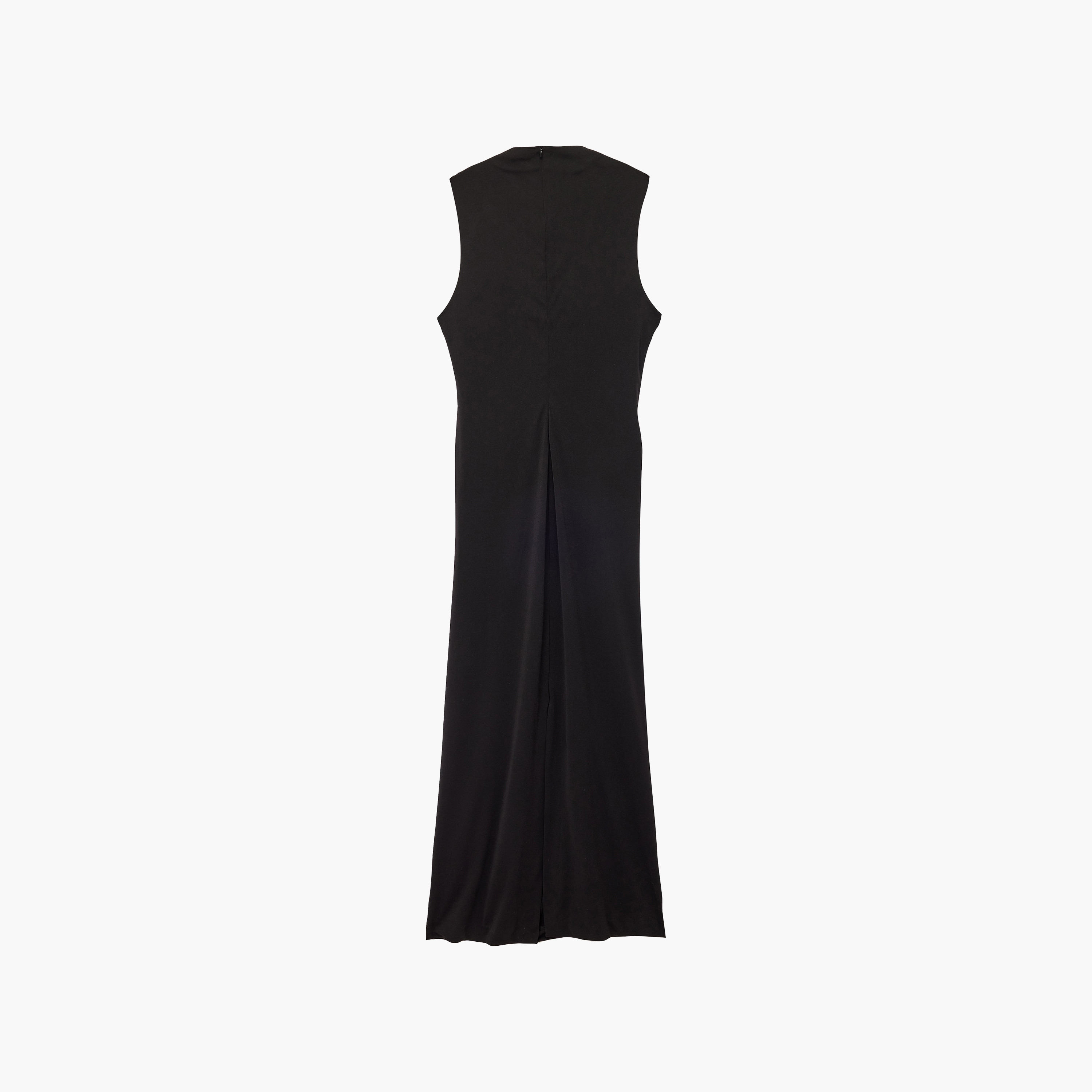 فستان ميدي حريمي بقصة مستقيمة (كولوم) وفتحة رقبة مرتفعة وكشكشة من كوتون-women-clothing-dresses-image-2