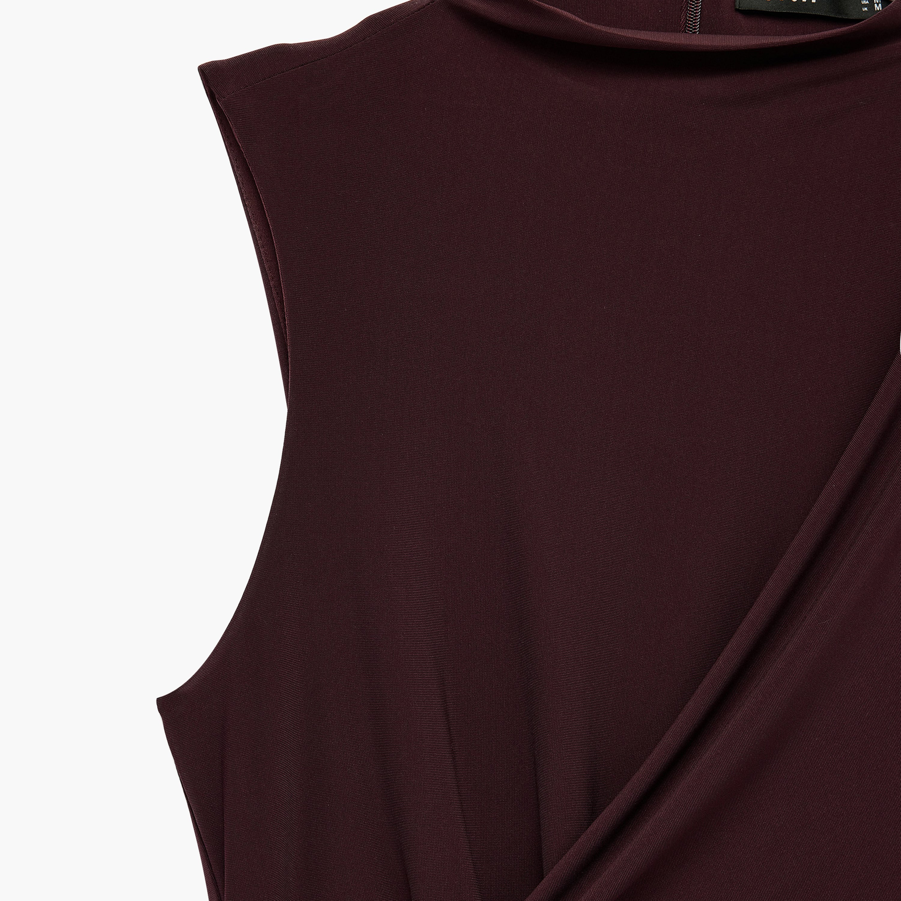 KOTON Ruched High Neck Column Women's Midi Dress-women-clothing-dresses-image-3
