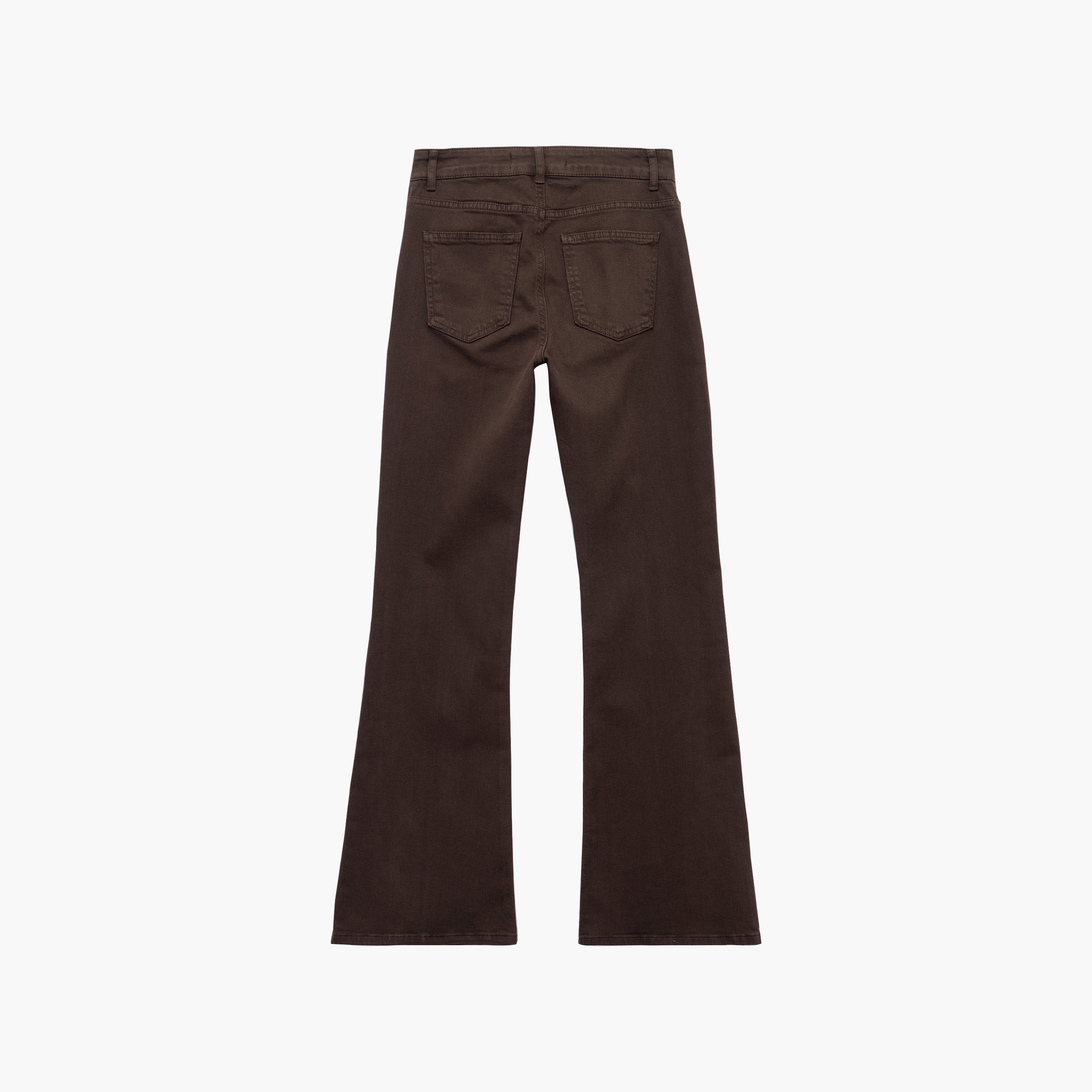 بنطال حريمي بقصة بوت كات باللون البني الداكن من كوتون-women-clothing-trousers-image-6