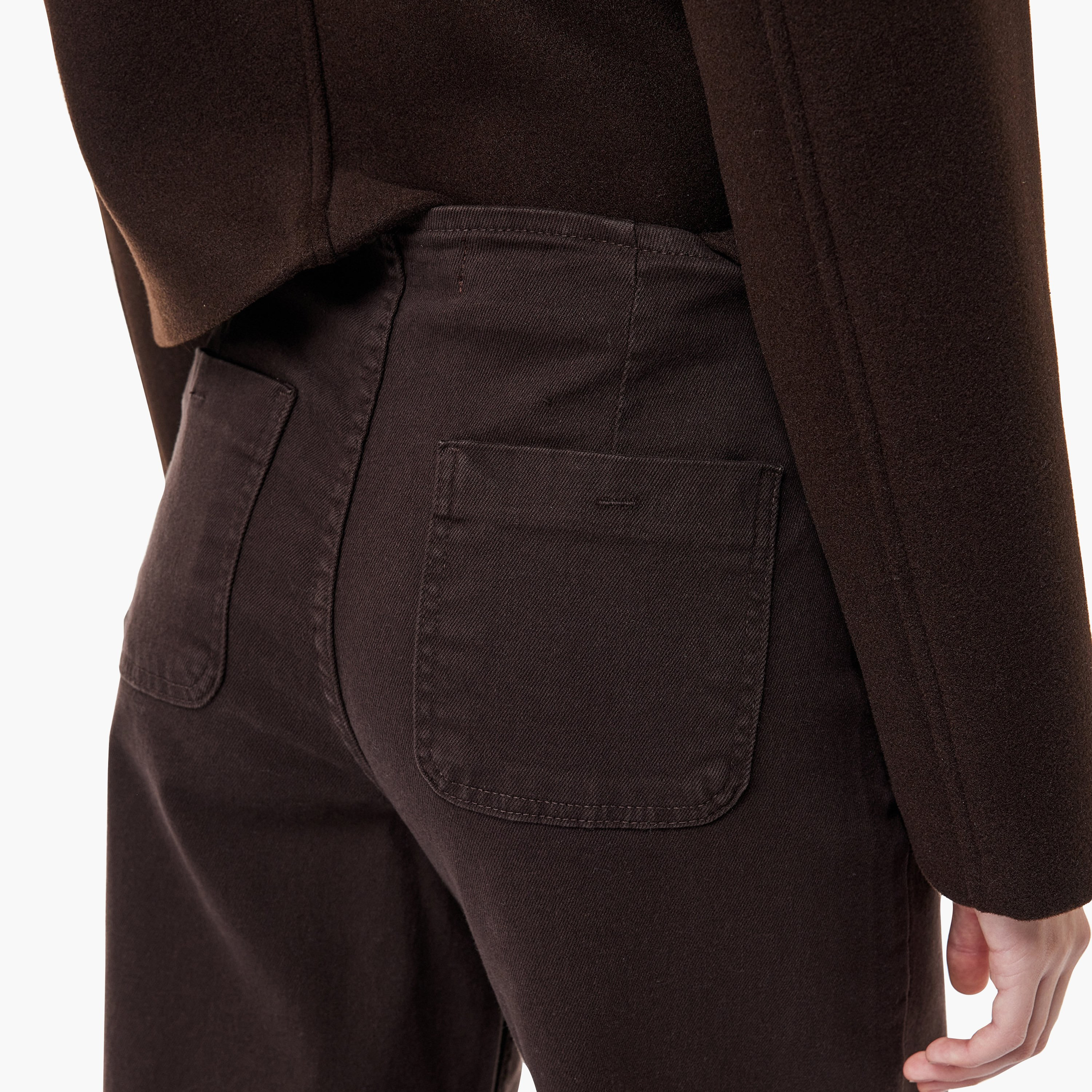 KOTON Dark Brown Straight Women's Trousers-women-clothing-trousers-image-4
