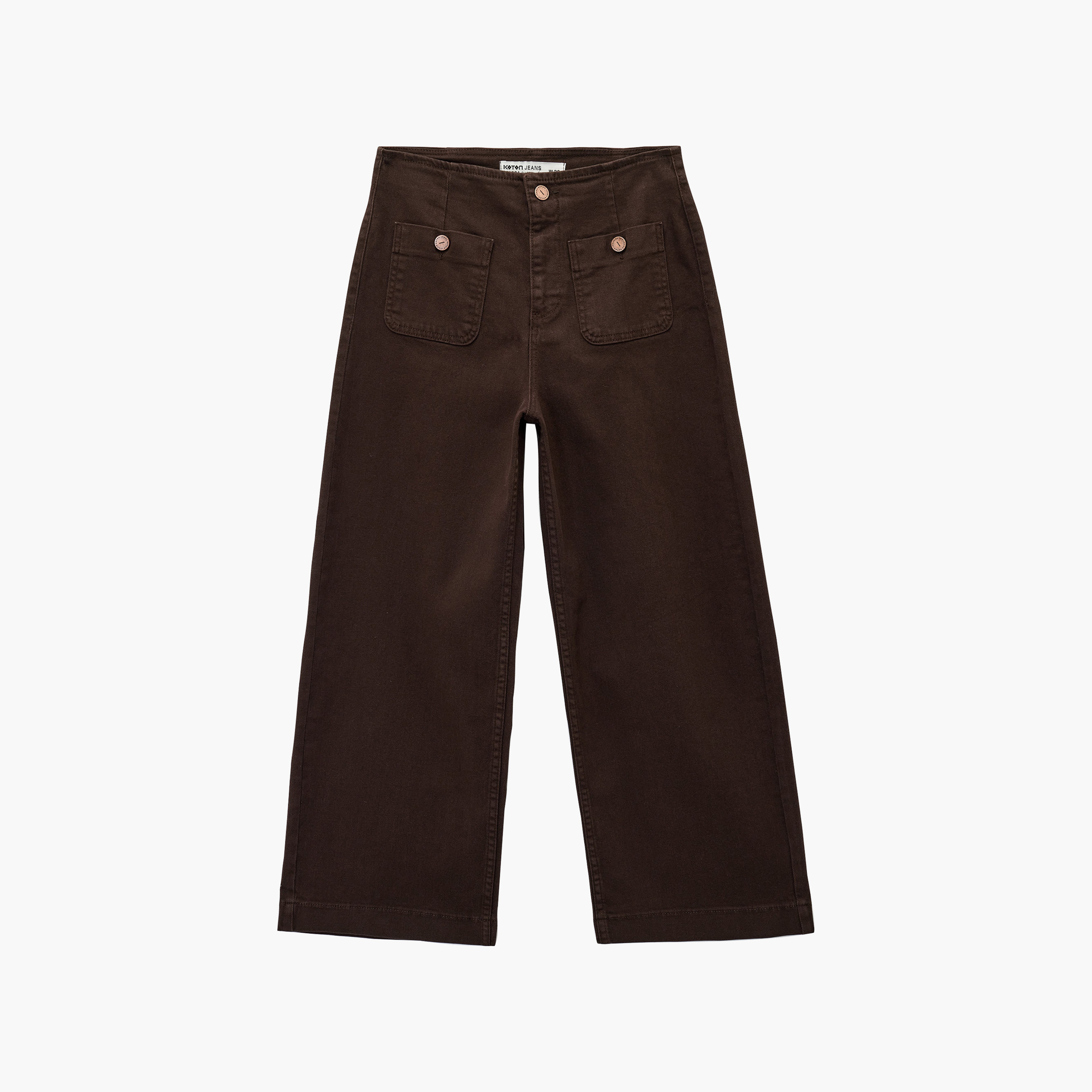 KOTON Dark Brown Straight Women's Trousers-women-clothing-trousers-image-5