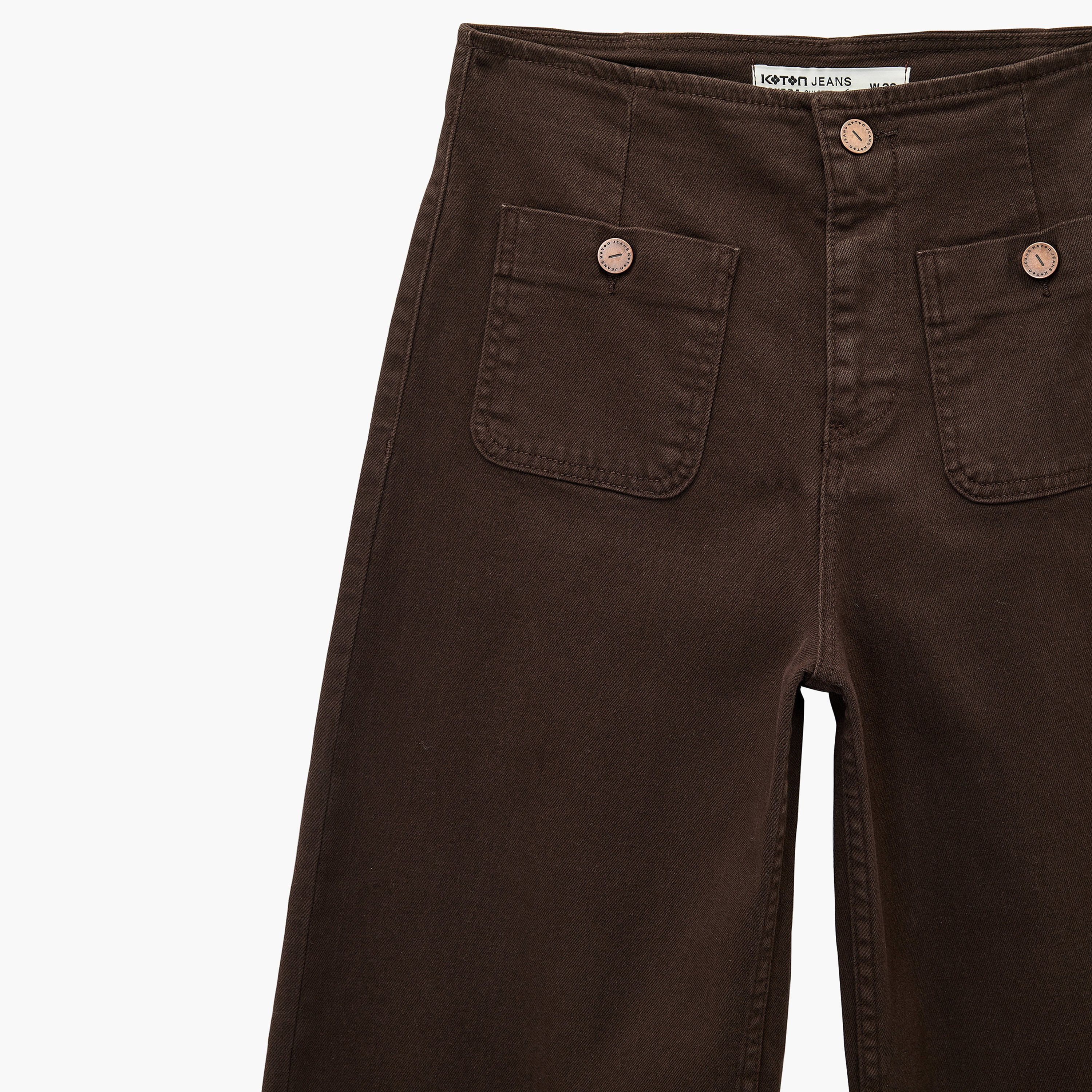 KOTON Dark Brown Straight Women's Trousers-women-clothing-trousers-image-7