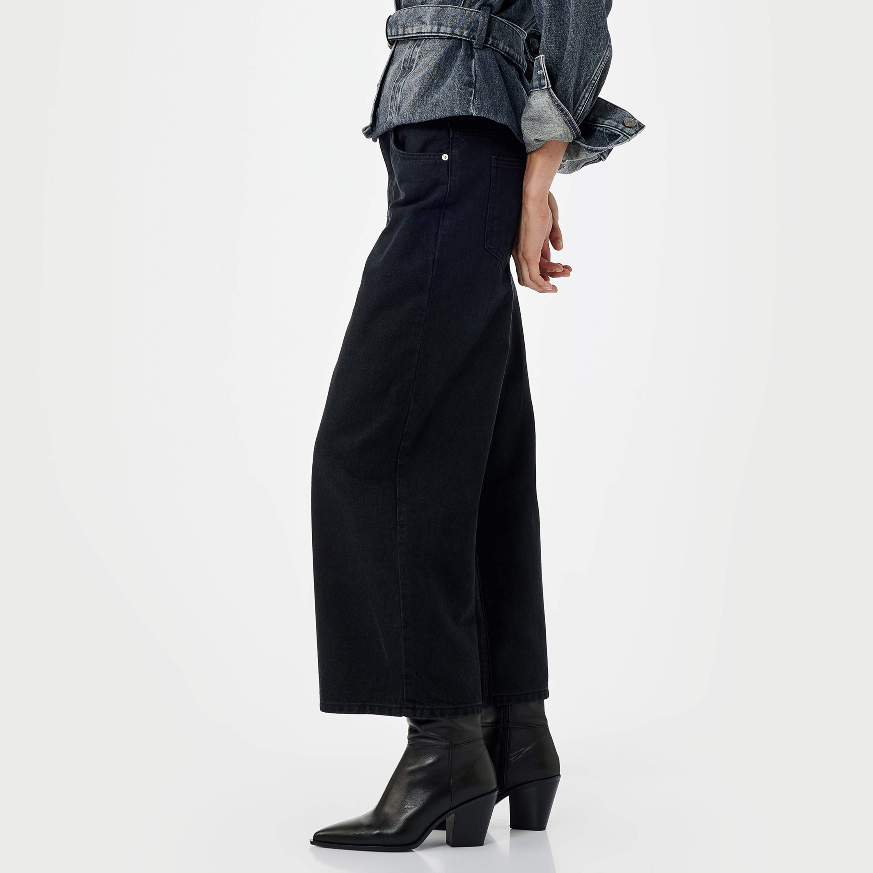 KOTON Black Straight Women's Trousers-women-clothing-trousers-image-3