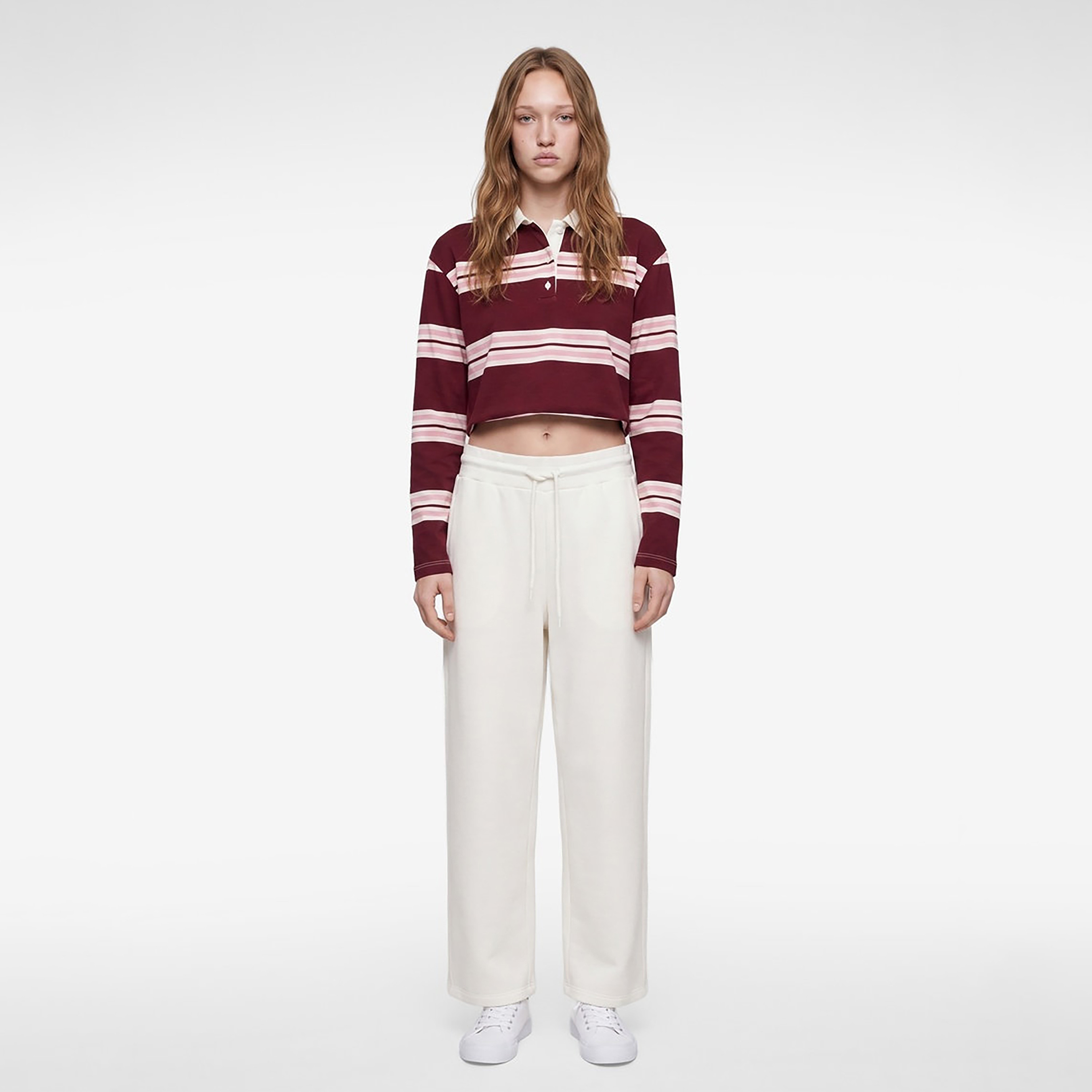 KOTON White Drawstring Waist Wide Leg Women's Sweatpants-women-clothing-joggers-image-2