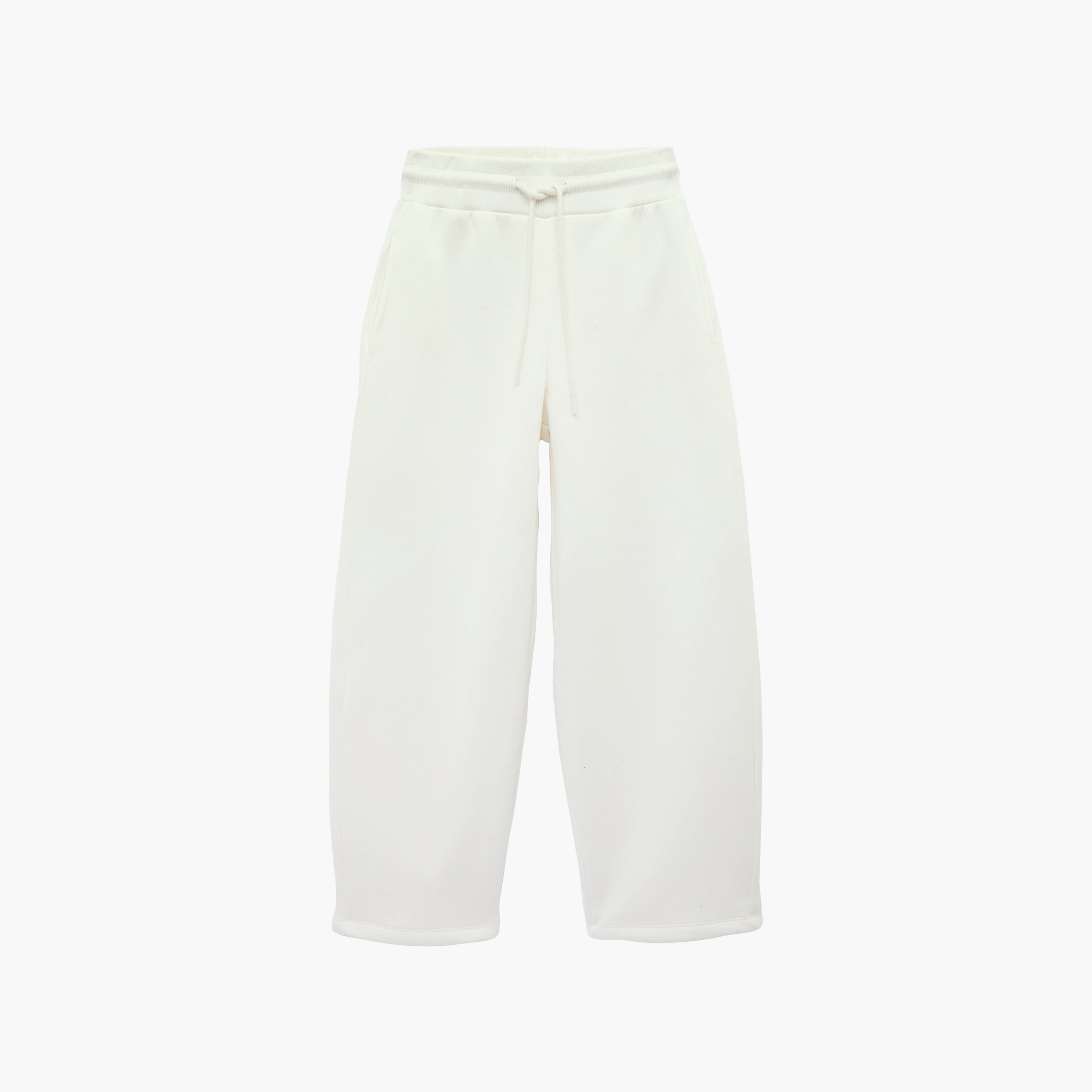 KOTON White Drawstring Waist Wide Leg Women's Sweatpants-women-clothing-joggers-image-4