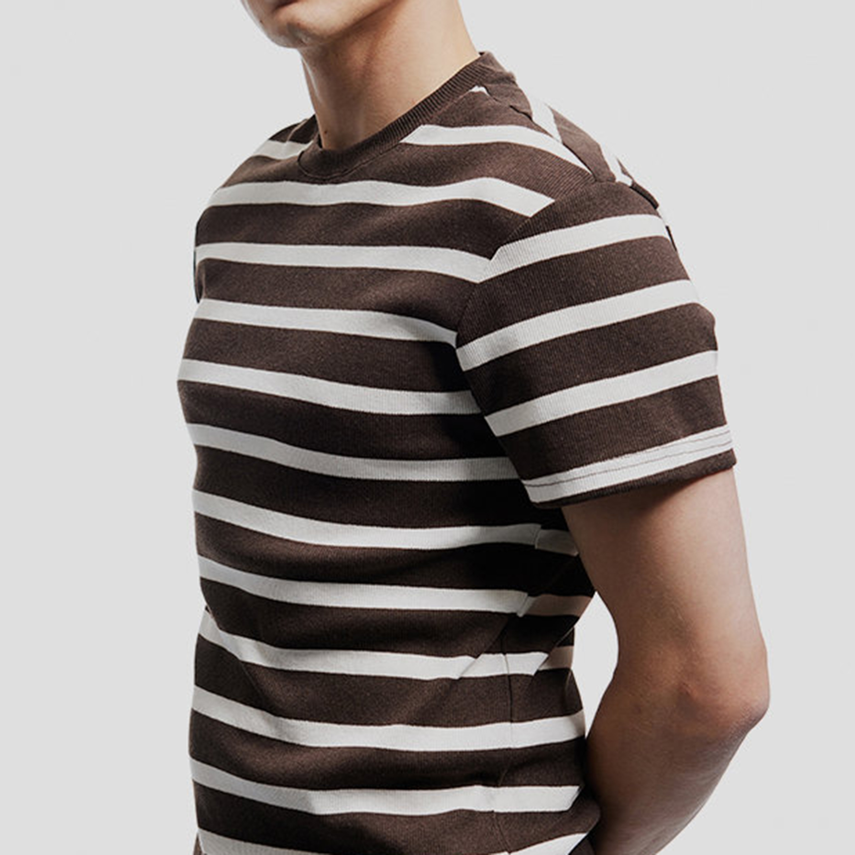 KOTON Striped Round Neck Short Sleeves Men's T-Shirt-men-clothing-tshirtsandpolos-tshirts-image-2