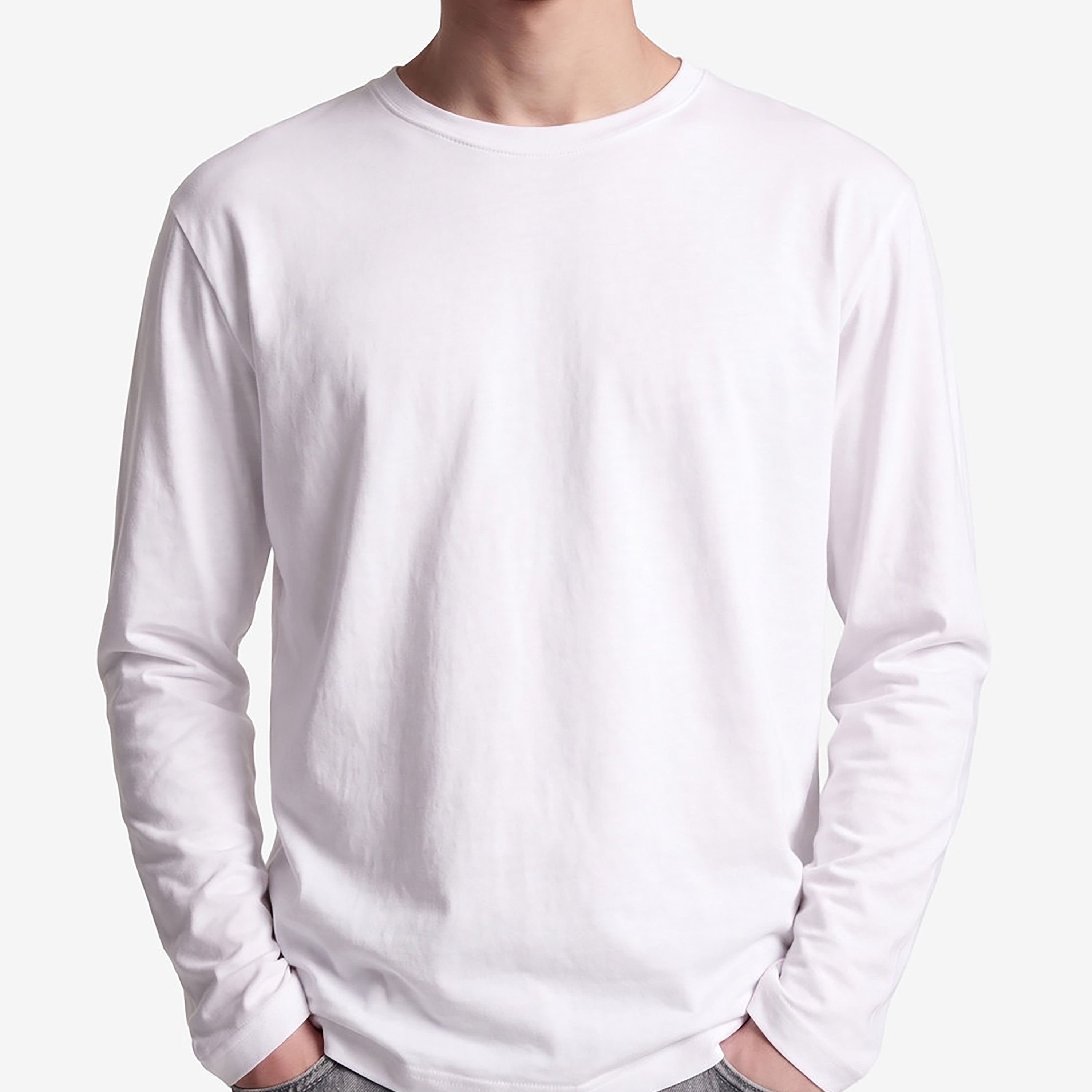 KOTON Plain Round Neck Long Sleeves Men's T-Shirt-men-clothing-tshirtsandpolos-tshirts-image-3