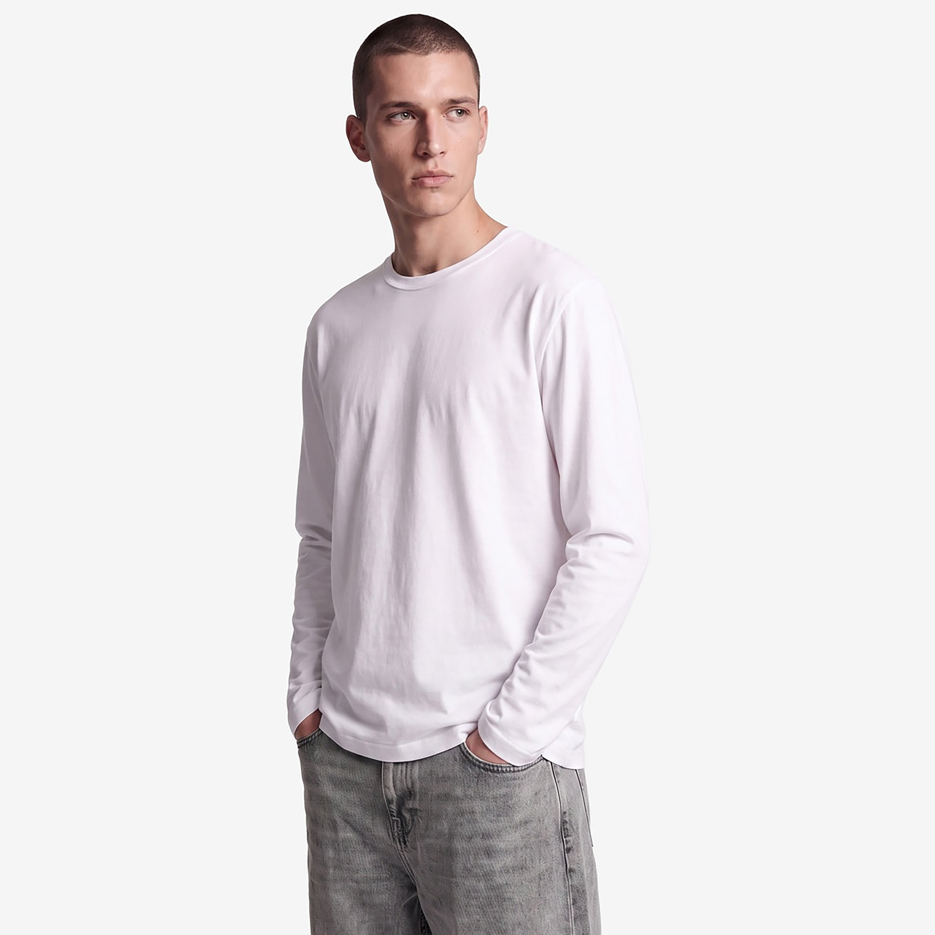 KOTON Plain Round Neck Long Sleeves Men's T-Shirt-men-clothing-tshirtsandpolos-tshirts-image-5