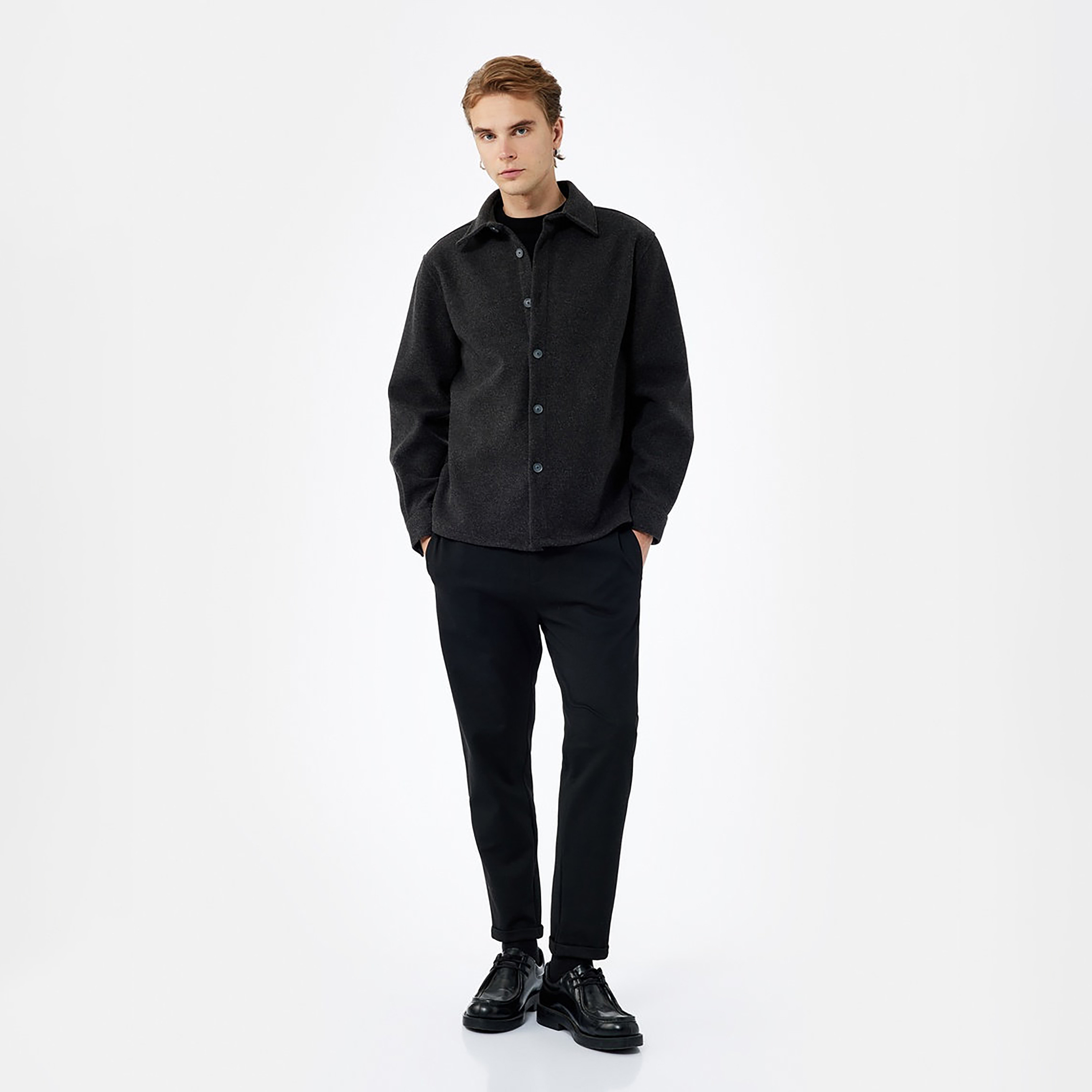 KOTON Regular Fit Mid-Rise Drawstring Waist Men's Trousers-men-clothing-plussize-trousersandchinos-trousers-image-2