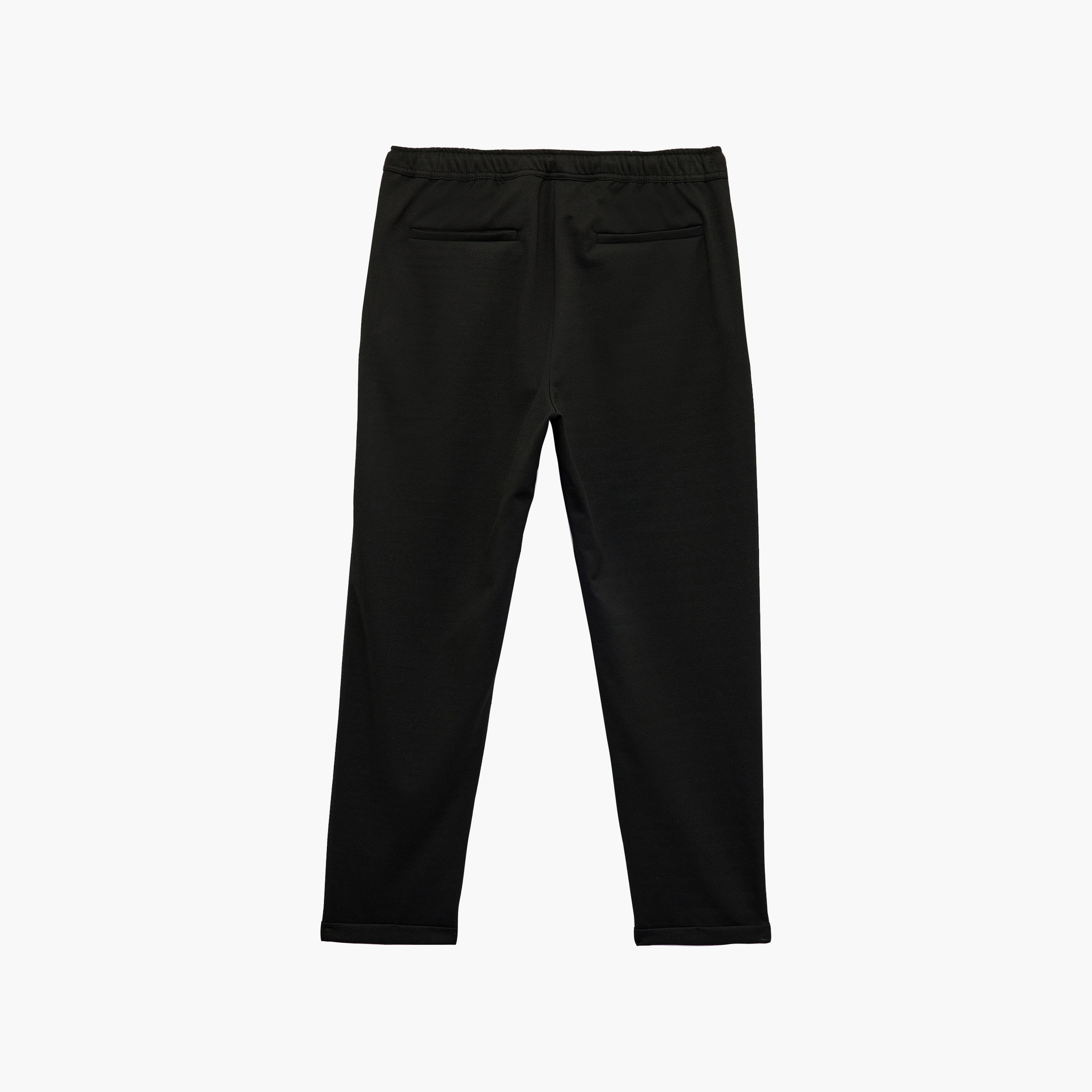 بنطلون رجالي خصر متوسط قصة "ريجولار فت" بخصر برباط من كوتون-men-clothing-plussize-trousersandchinos-trousers-image-6