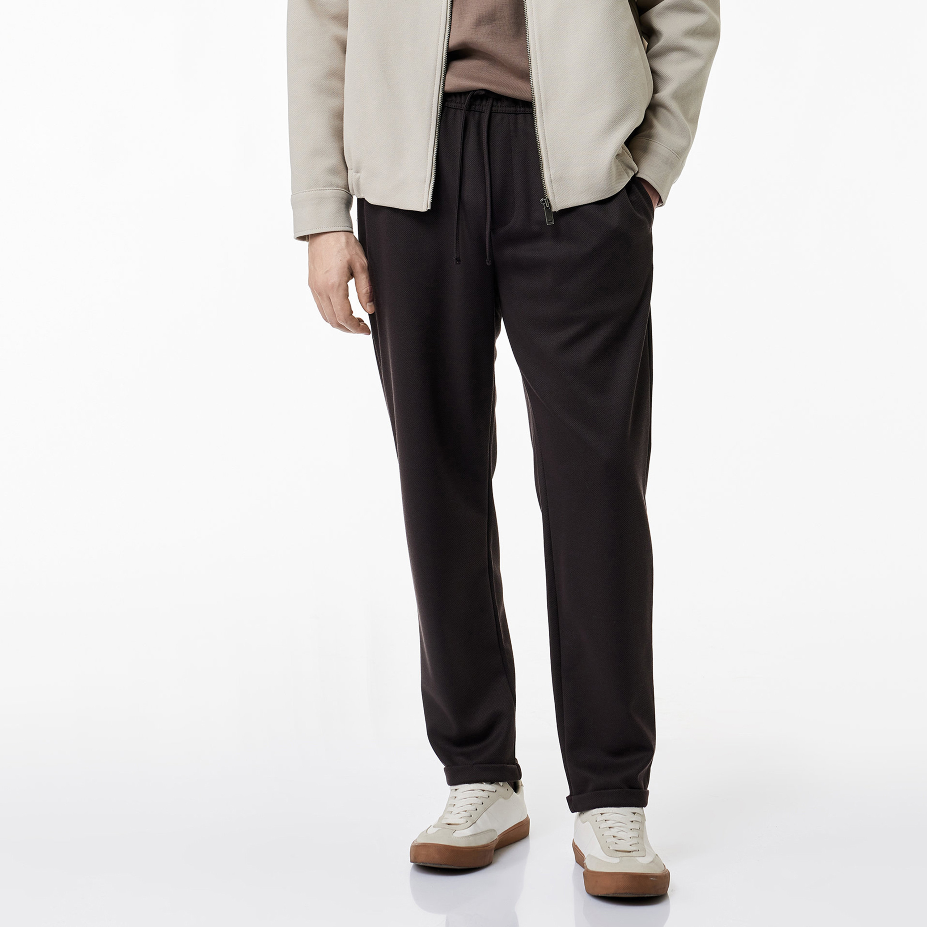 KOTON Regular Fit Mid-Rise Drawstring Waist Men's Trousers-men-clothing-plussize-trousersandchinos-trousers-image-1