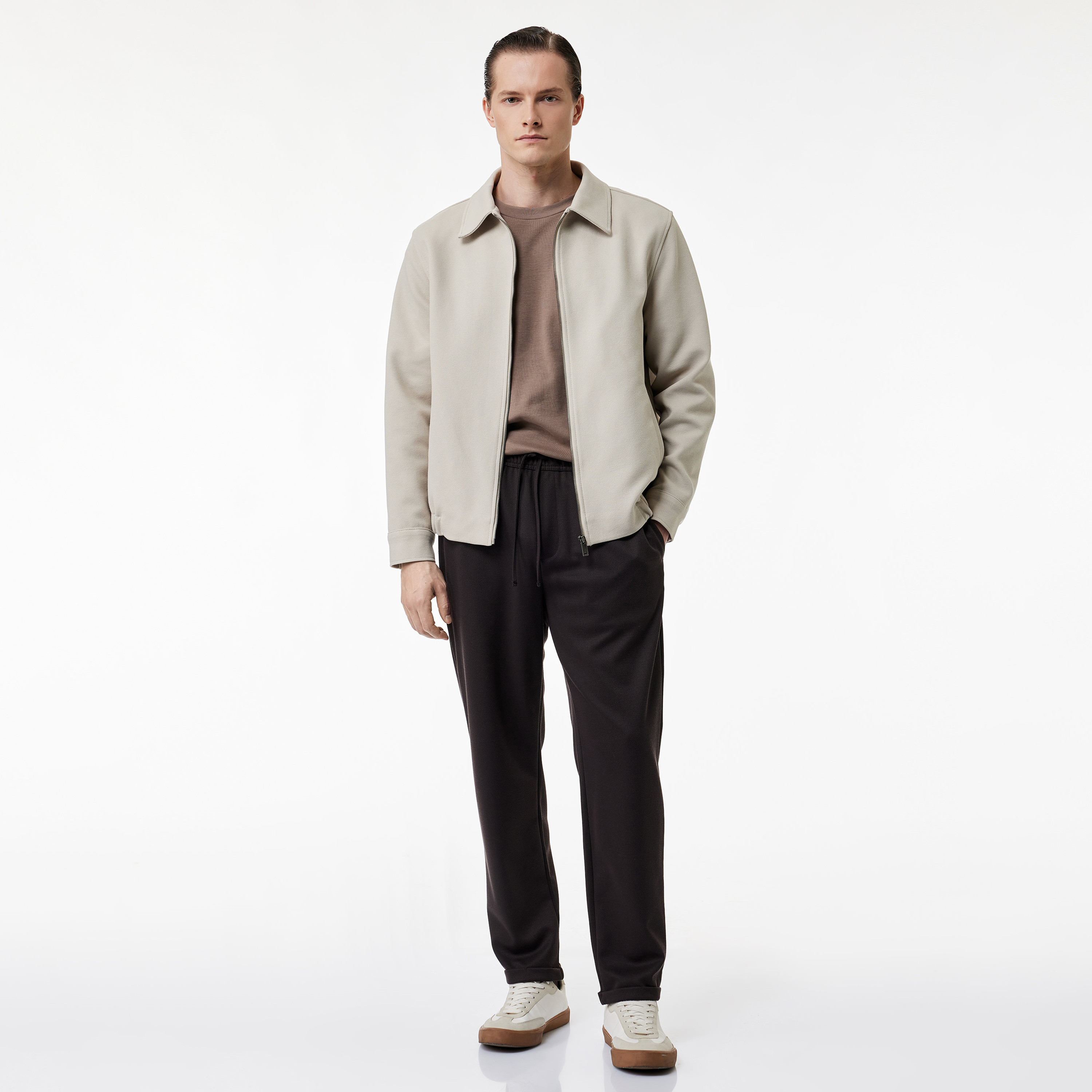 KOTON Regular Fit Mid-Rise Drawstring Waist Men's Trousers-men-clothing-plussize-trousersandchinos-trousers-image-2