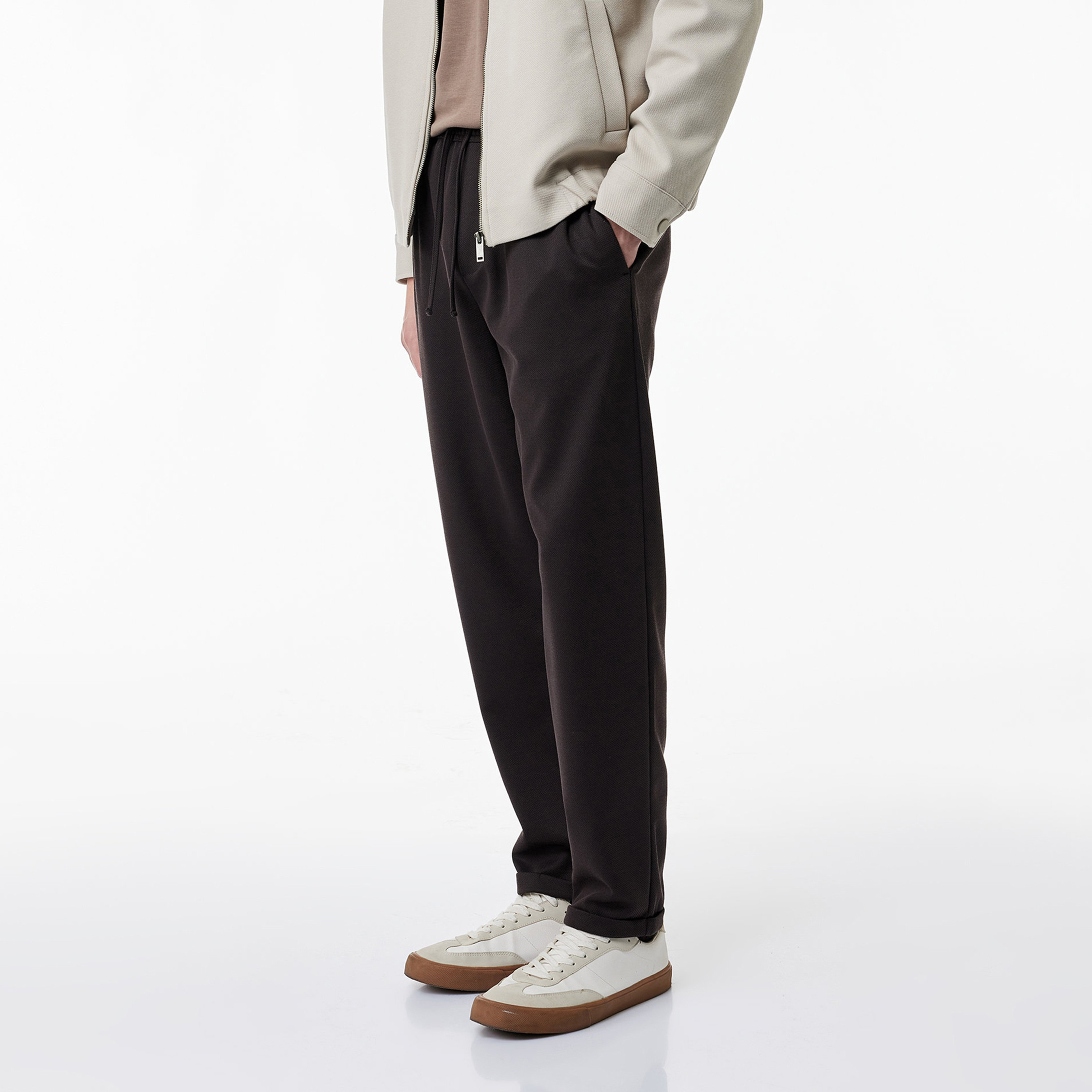 KOTON Regular Fit Mid-Rise Drawstring Waist Men's Trousers-men-clothing-plussize-trousersandchinos-trousers-image-4